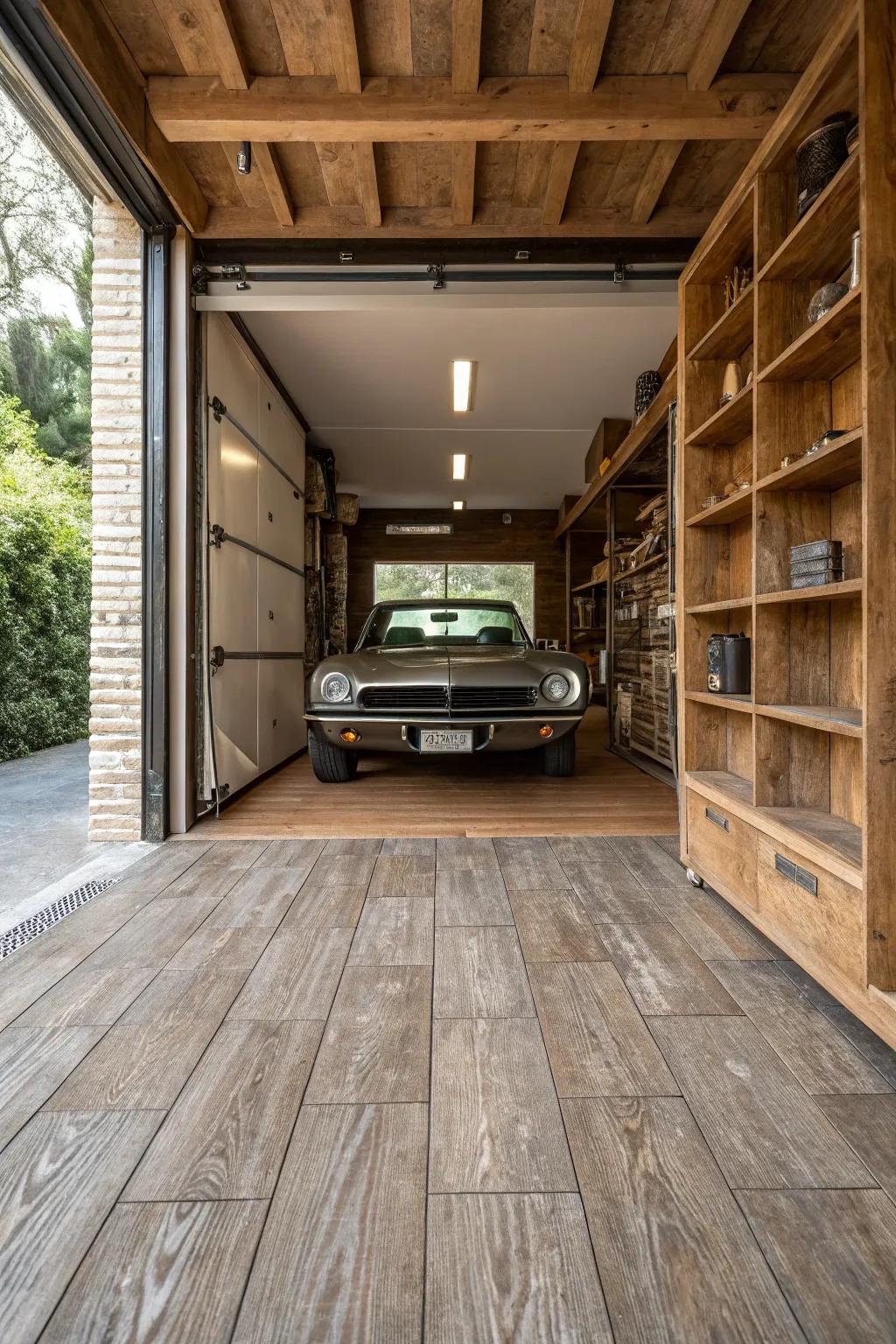 Add warmth to your space with realistic wood-look tiles.