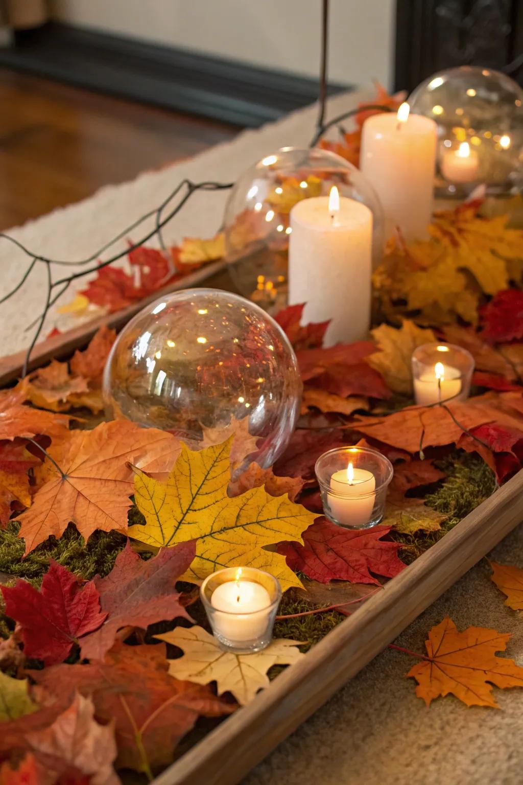 Use reflective sphere accents to celebrate the seasons.