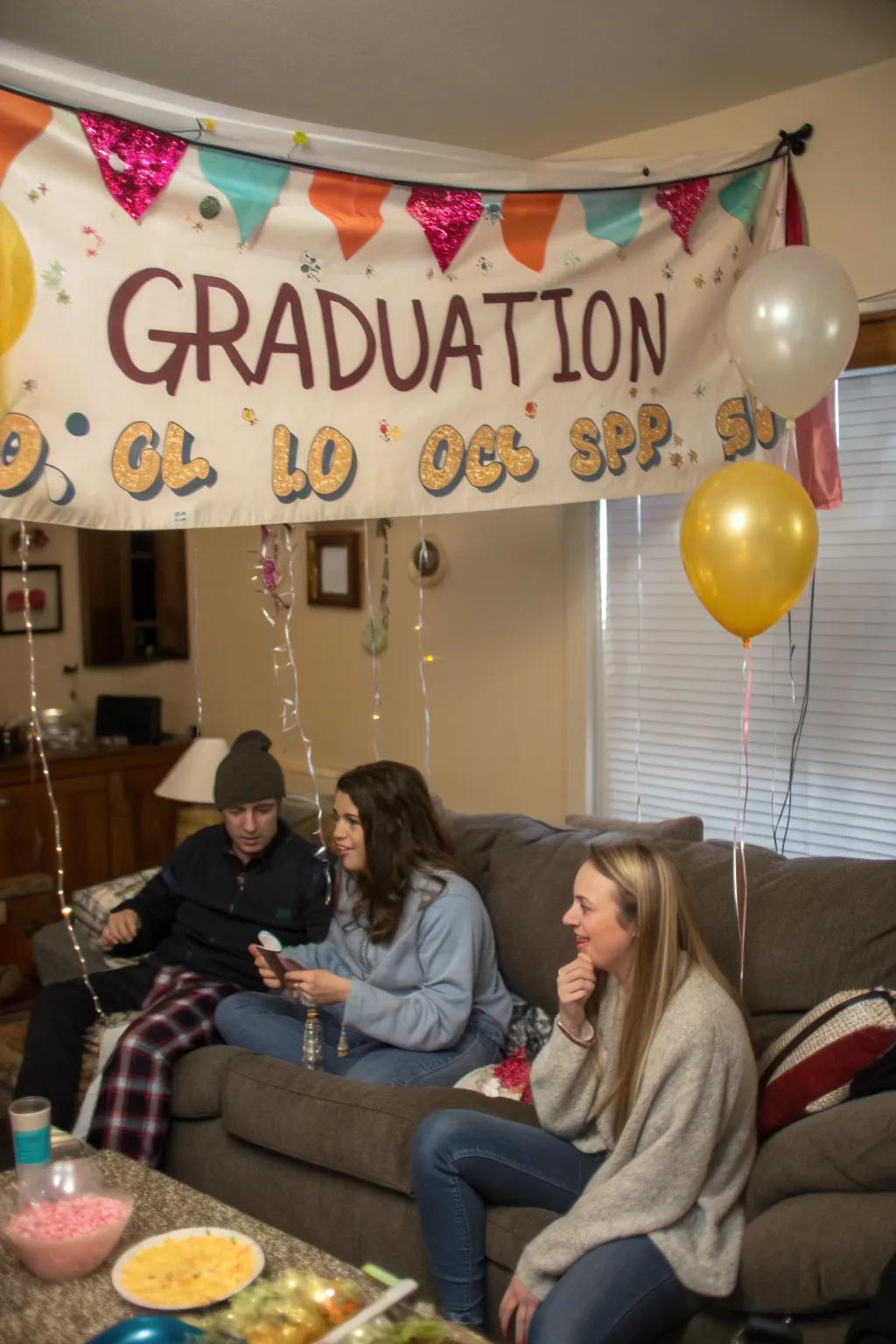 A display filled with humor and amusement to celebrate graduation.
