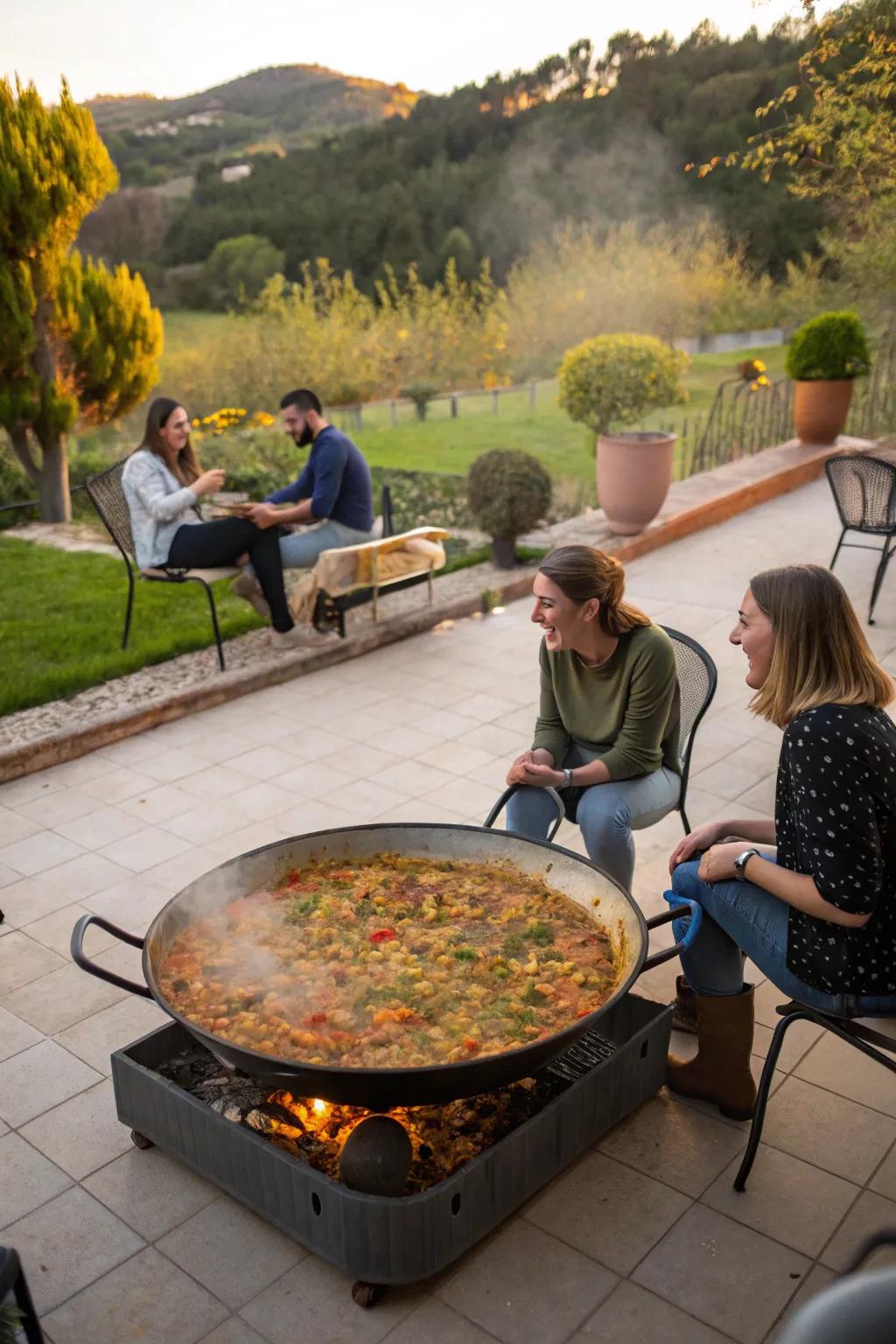 Cherish the shared joy of making paella.