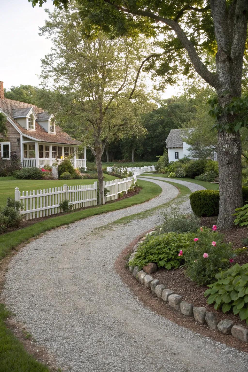 Stone pathways deliver a country and welcoming touch.