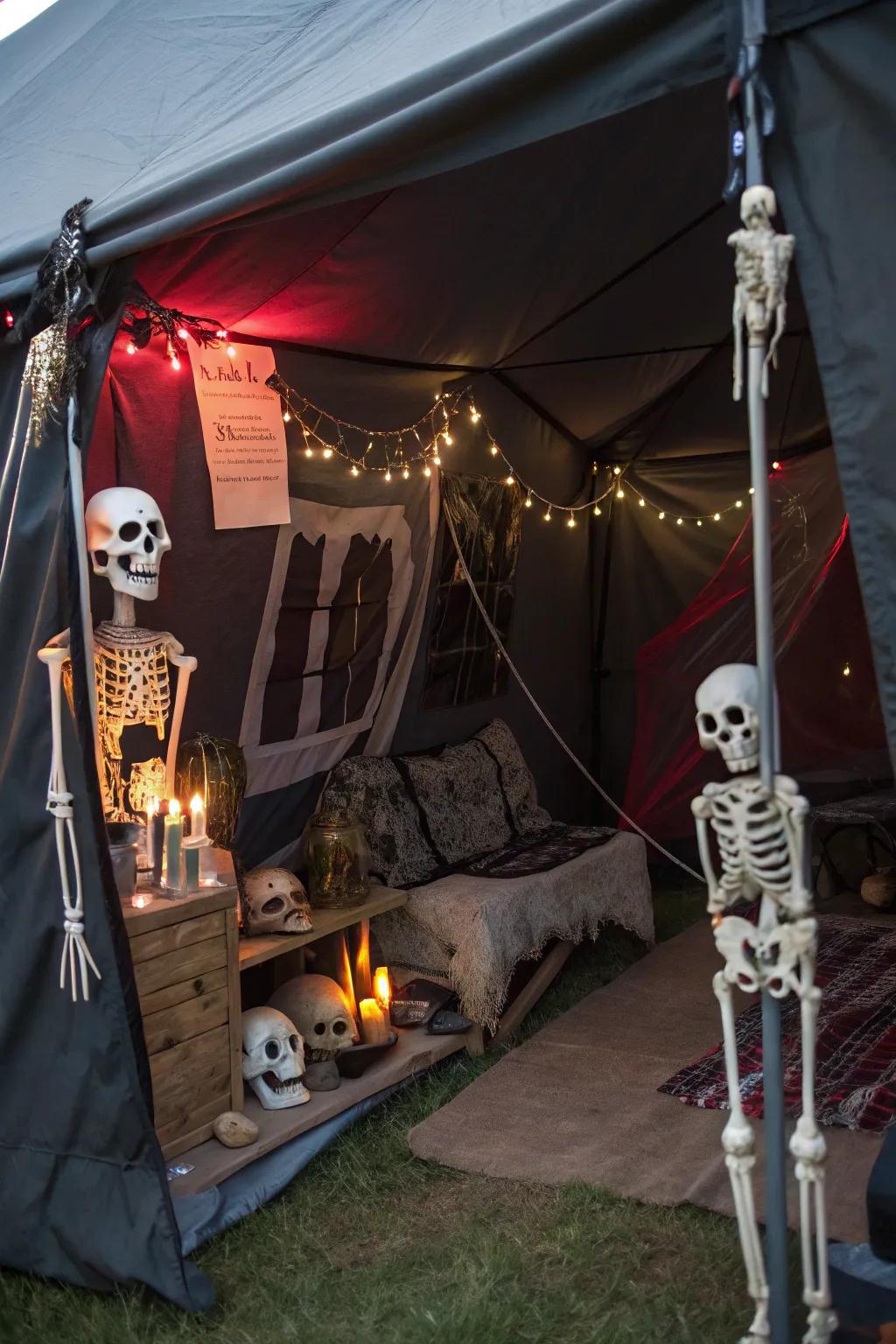 Incorporate quintessential Halloween elements with skulls and bones.