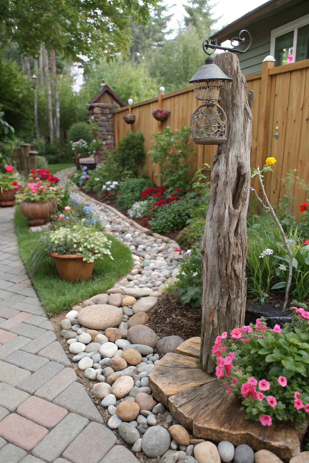 Basic spaces can be transformed into pieces of art by using natural materials.