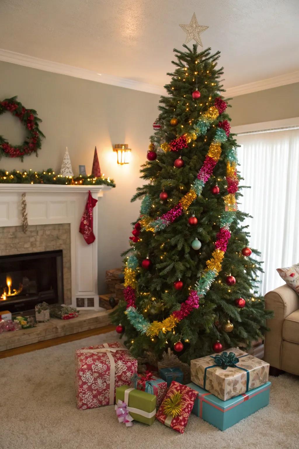 Transform your tree into a tropical showpiece with silk leis.