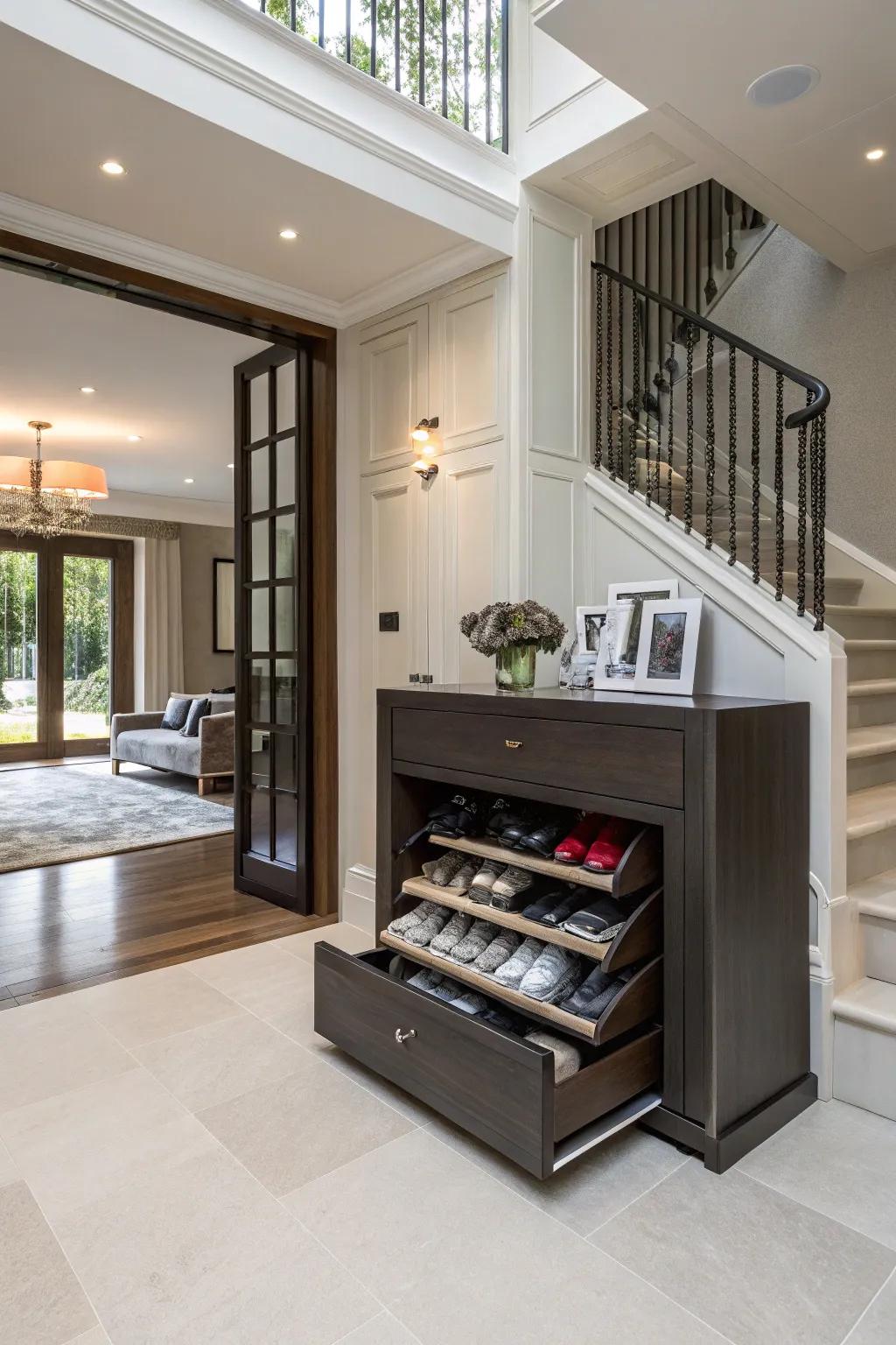 Entryway furniture with concealed storage ensures your space is inviting and tidy.