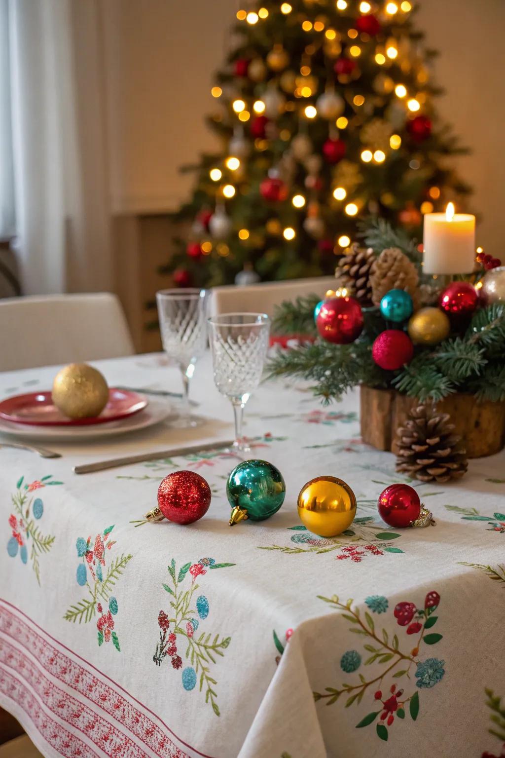 Baubles introduce a whimsical detail to your celebratory table.