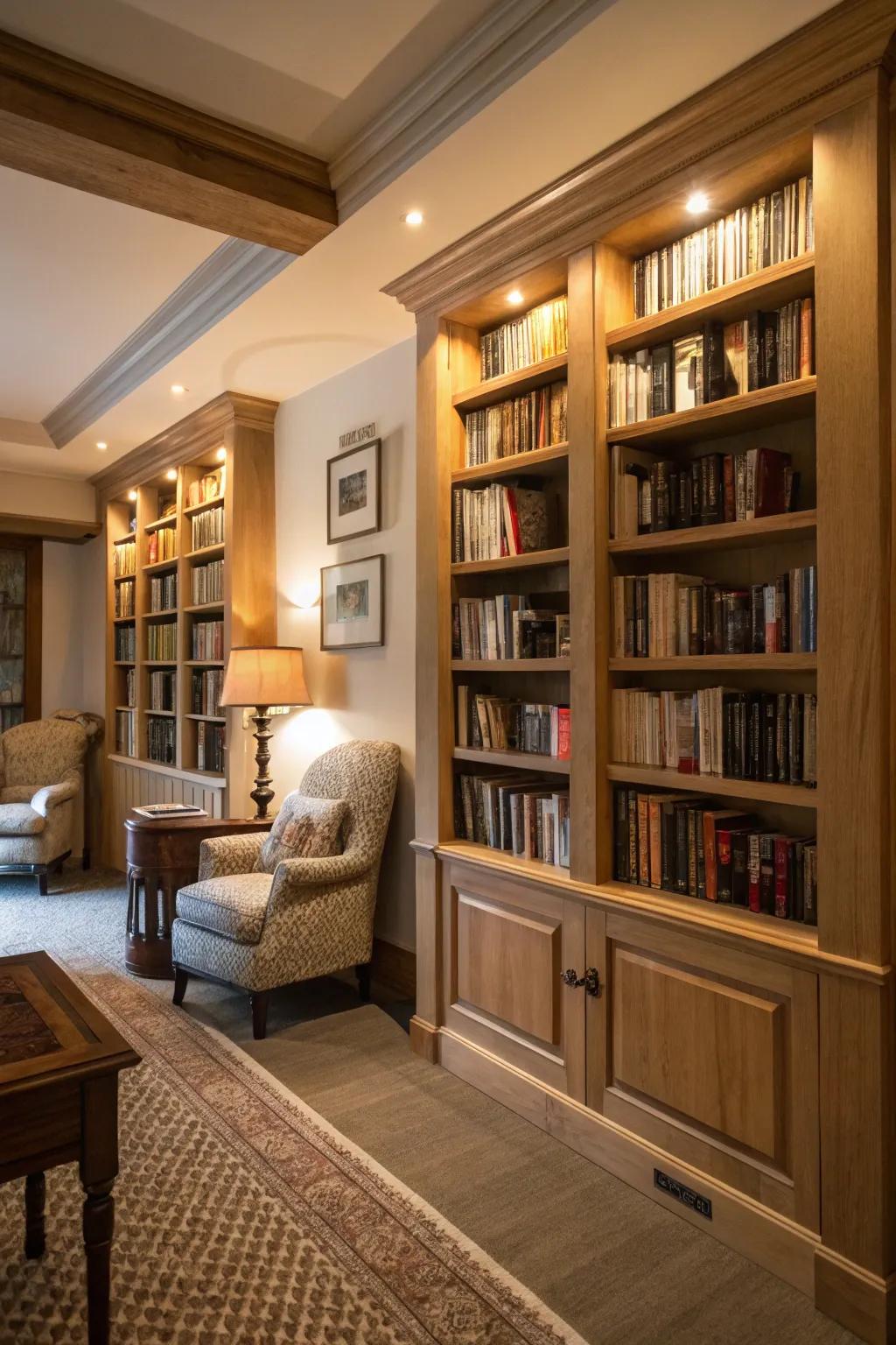 Making the most of alcoves for a seamless book exhibit.