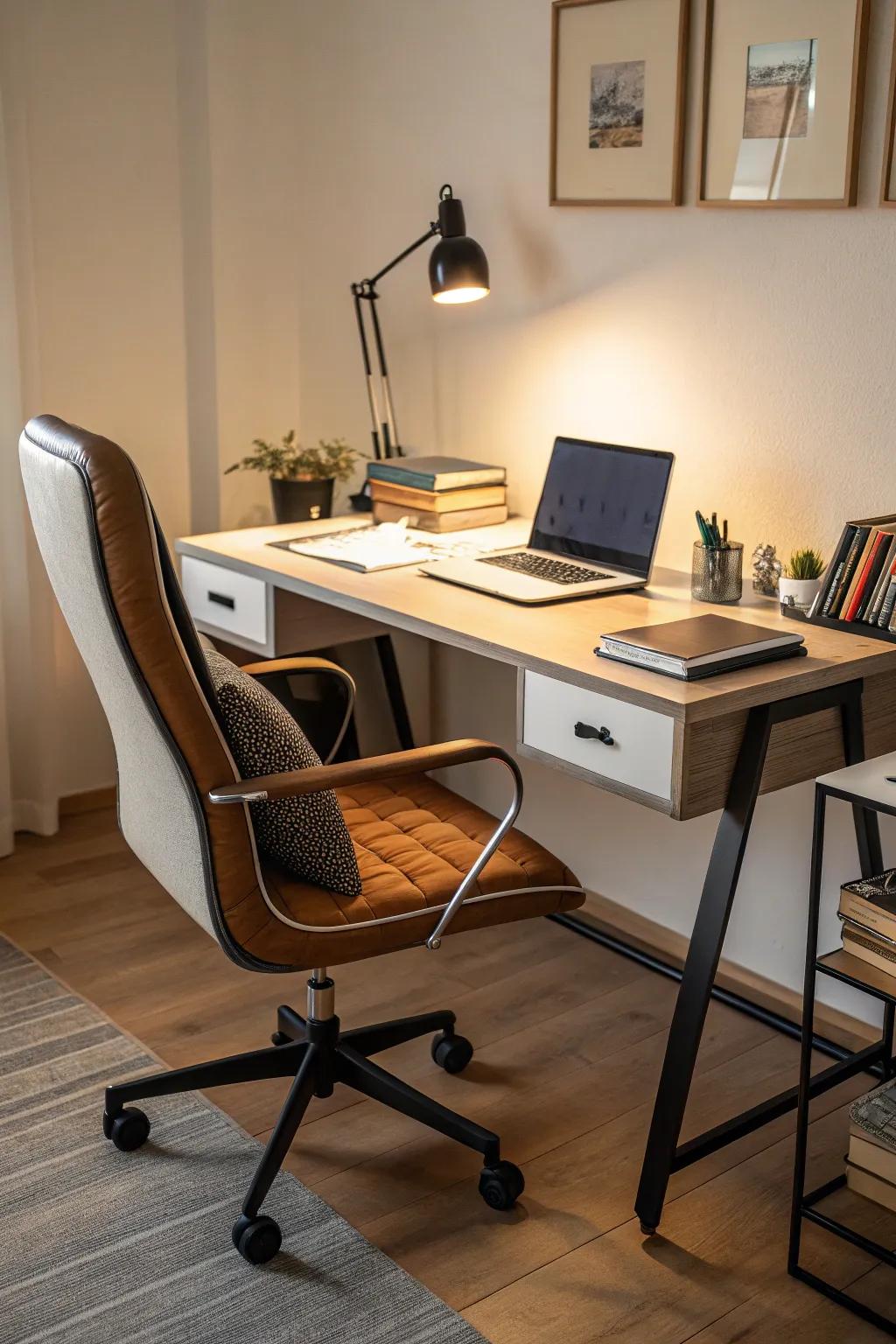 Comfort is key with ergonomic seating.