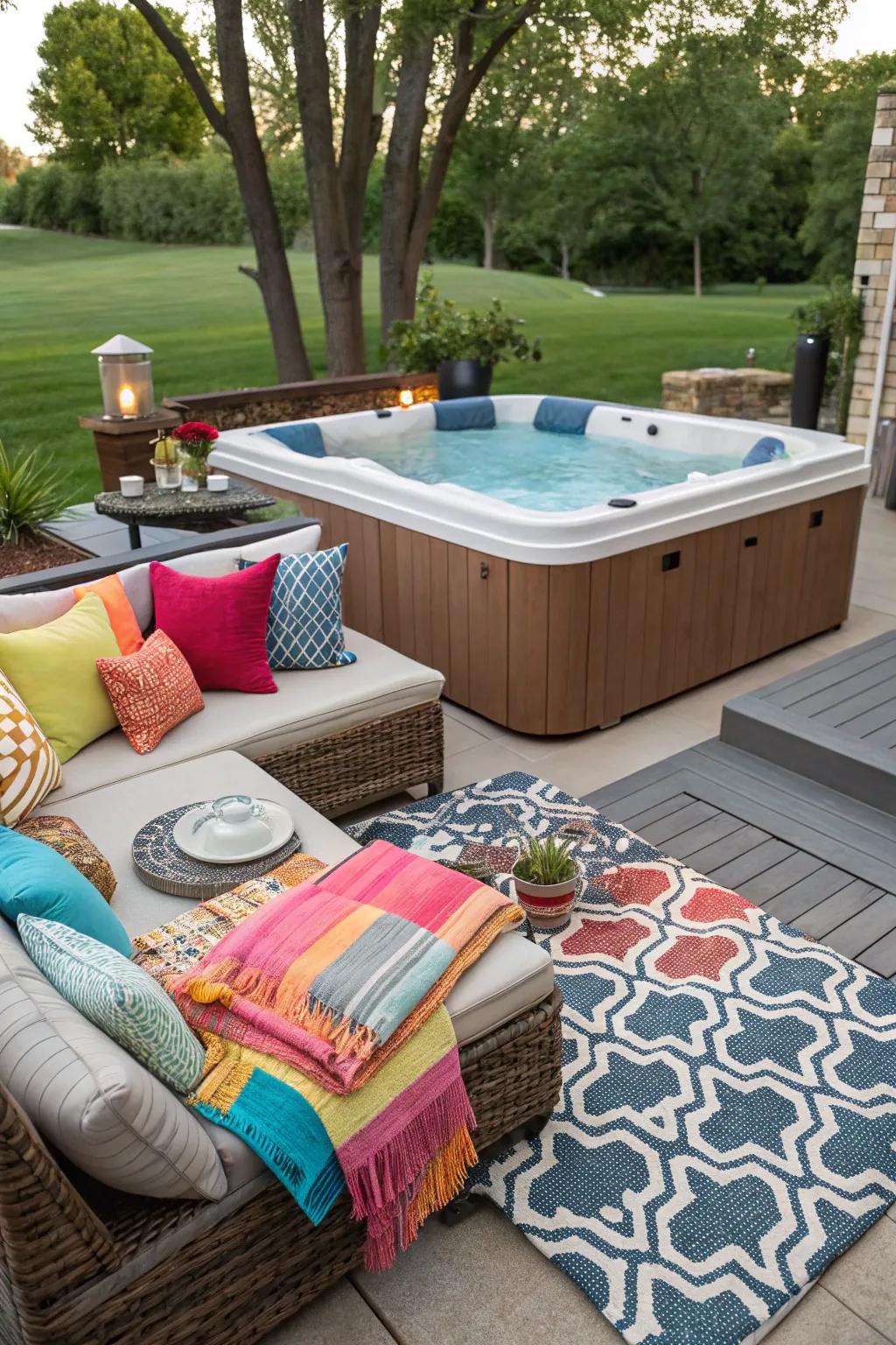 Soft furnishings incorporate warmth and solace to your hot tub settings.