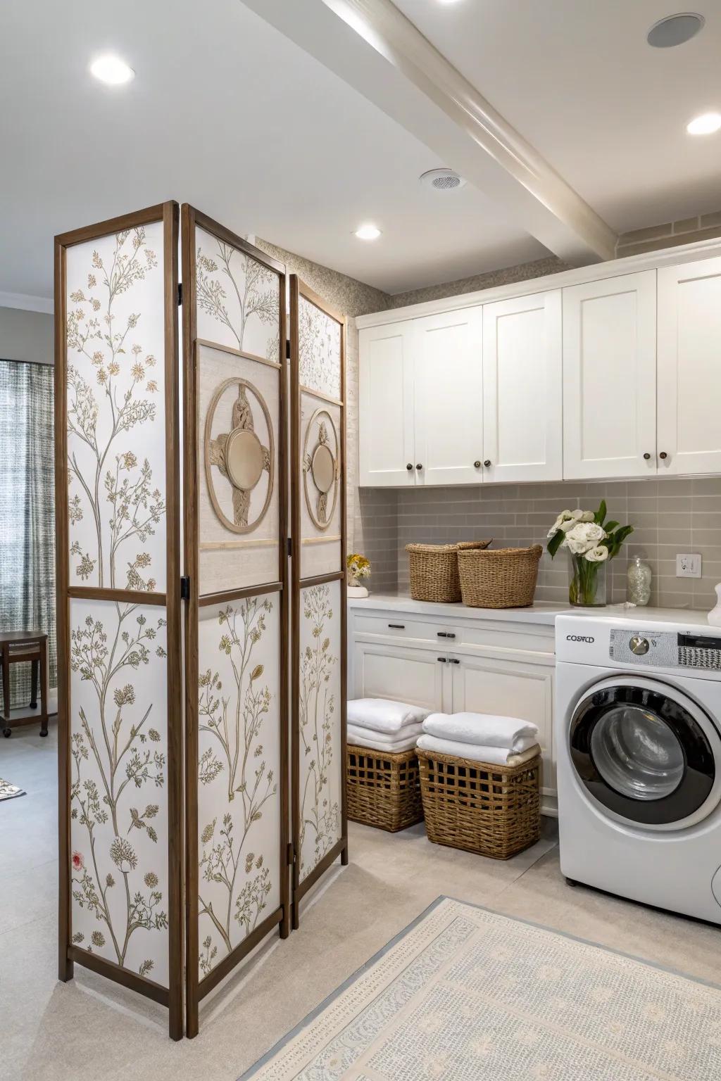 Folding screens offer an elegant and versatile hiding solution.