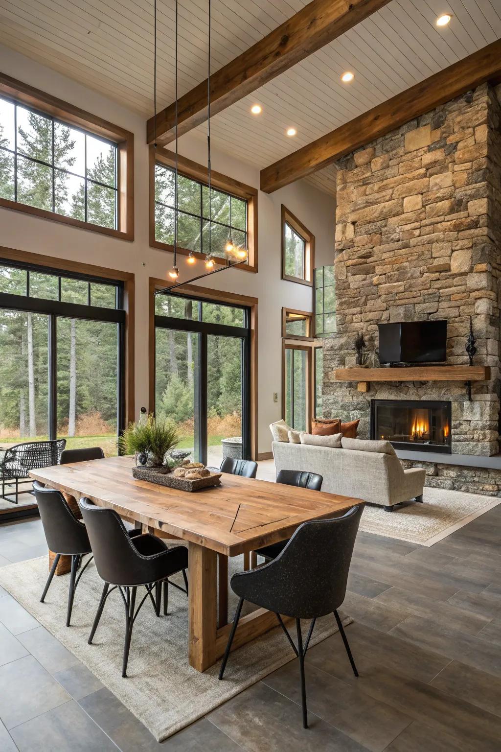 Open layouts present a spacious and inviting environment.