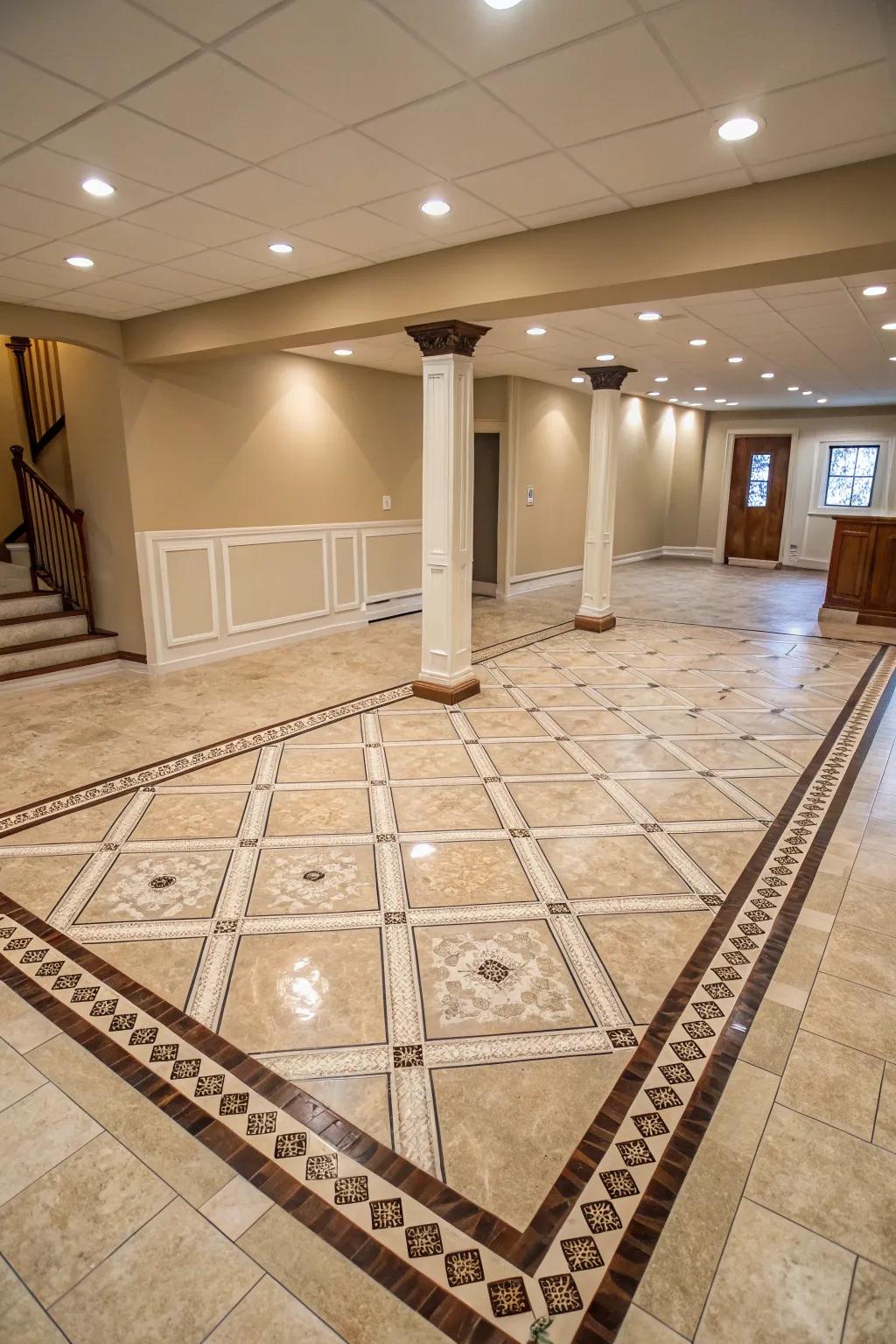 Tile floors are both sturdy and stylish.
