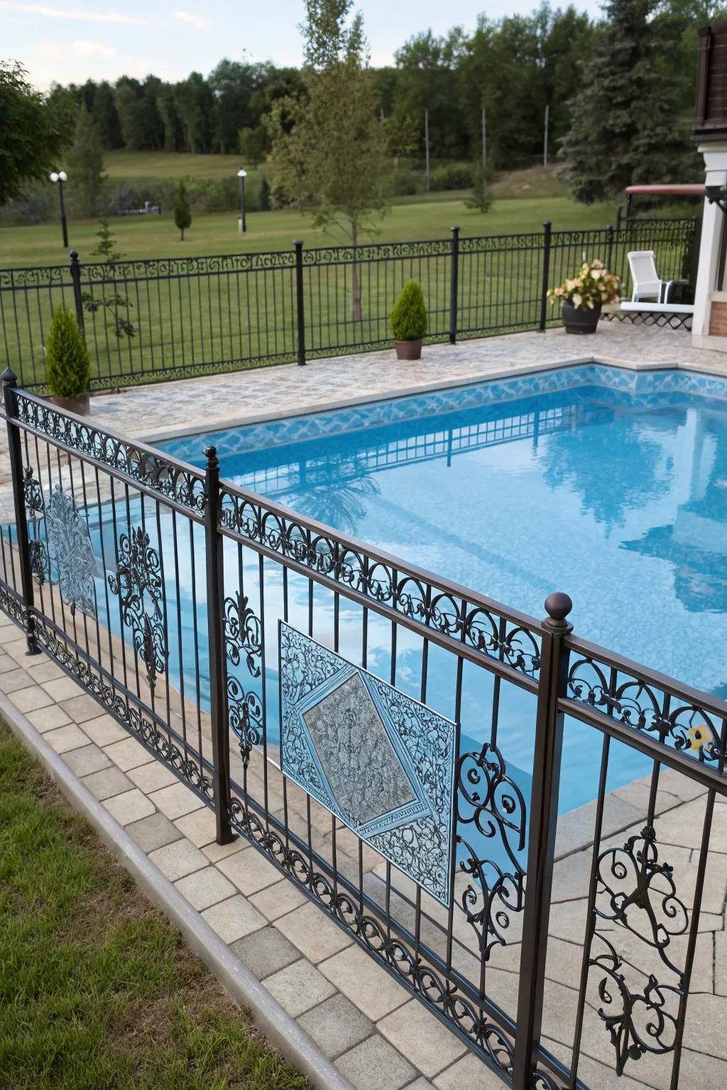 Ornamental enclosures layer a singular nuance to pool surroundings.