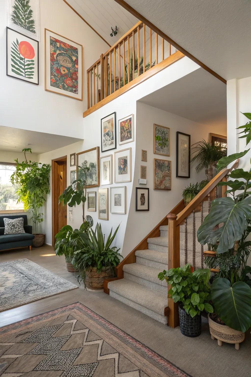 Employ art and plants to add character and vibrancy to your house.