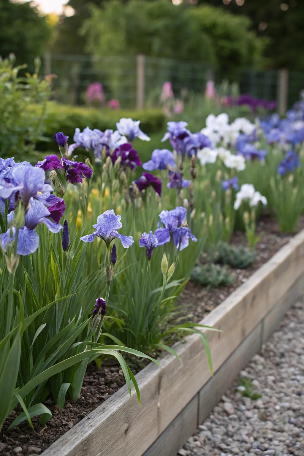 Tiered placement of glimmer flowers creating depth and dimension.