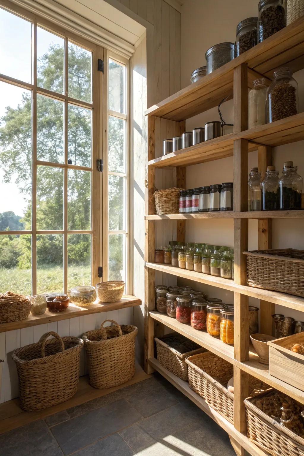 Natural light brightens and livens your storage area.