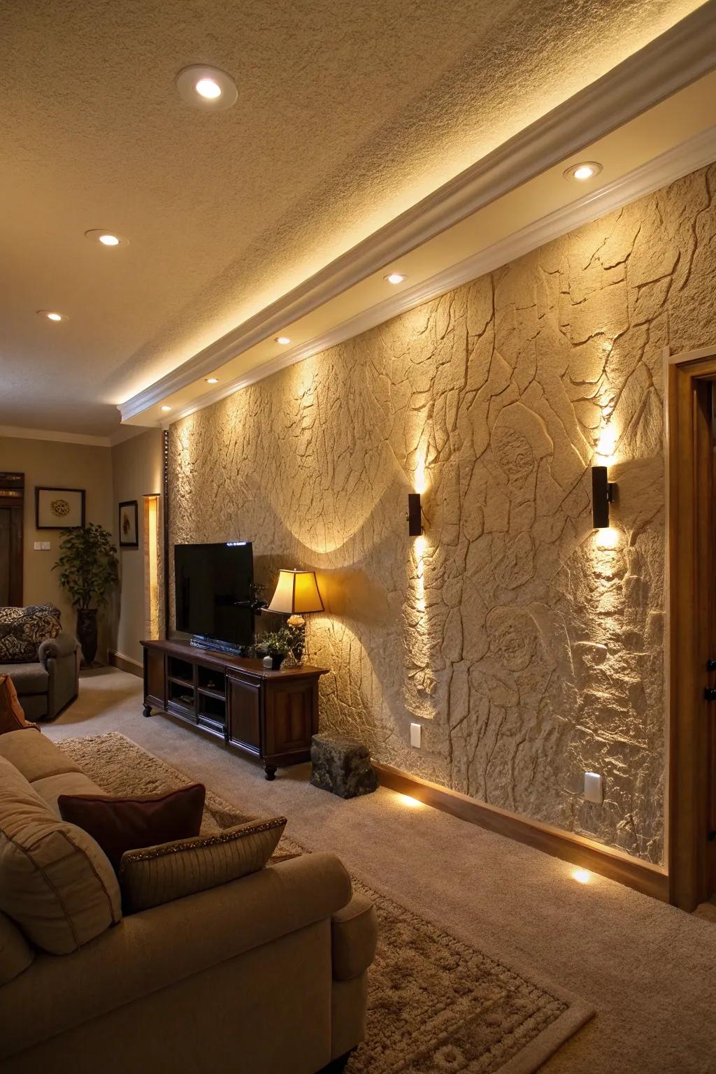 Wall-washing LEDs for a dramatic impact.
