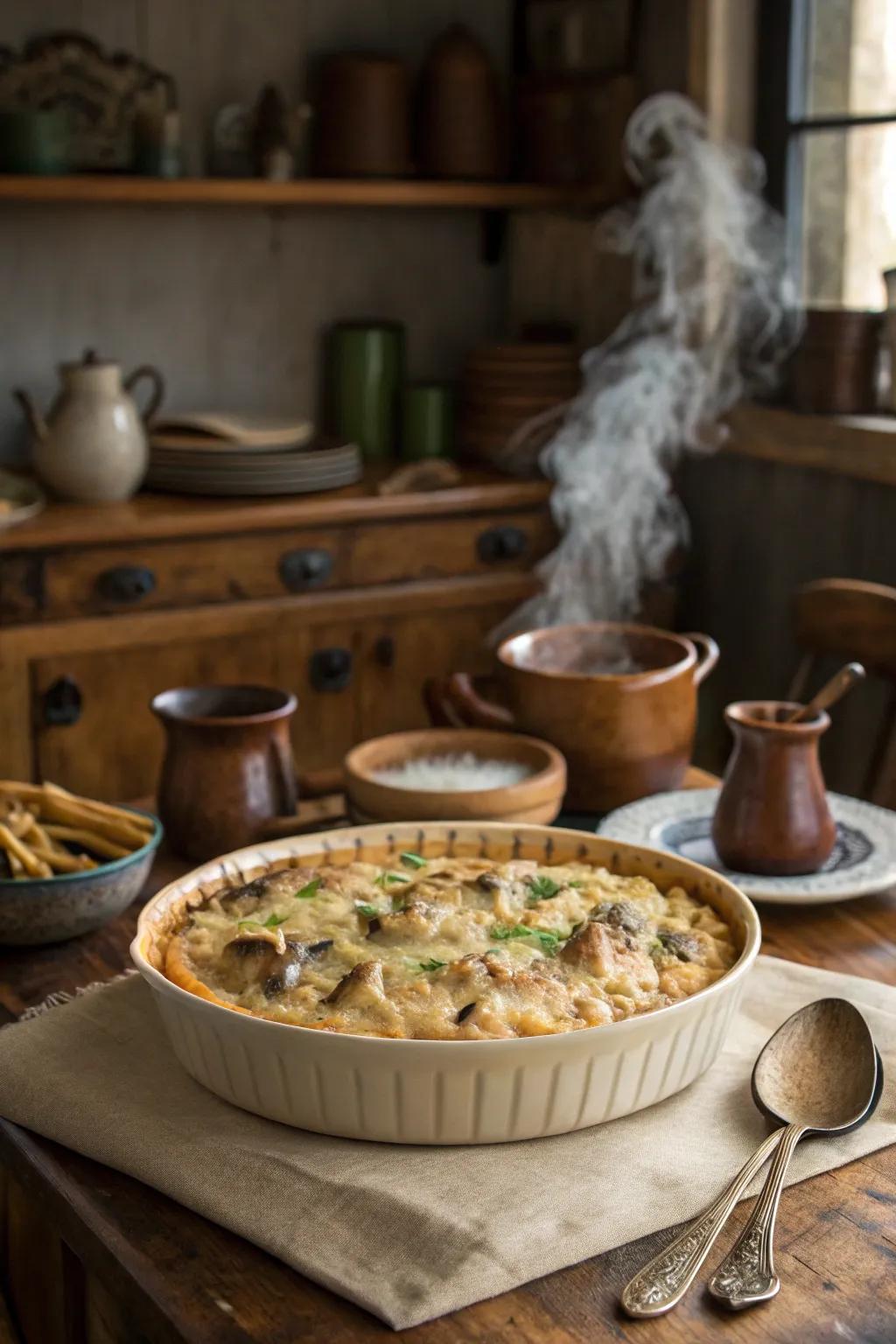 The turkey and rice comfort casserole is excellent for warm family dinners.
