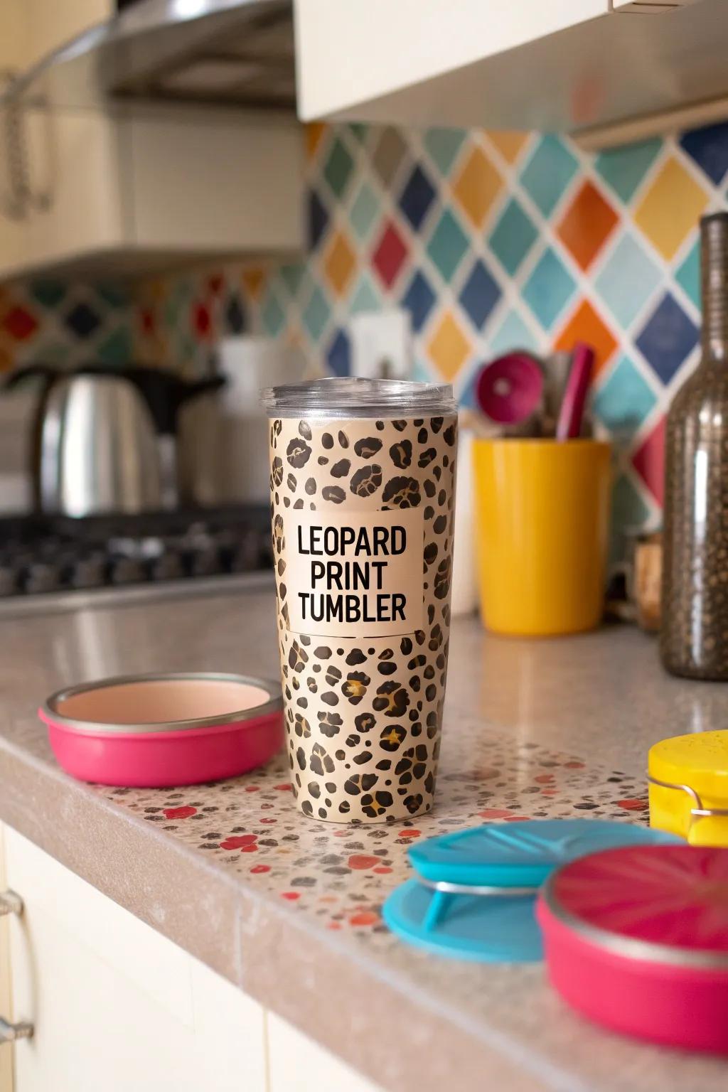 Revel in a pep-inducing lift with an audacious statement on your tumbler.