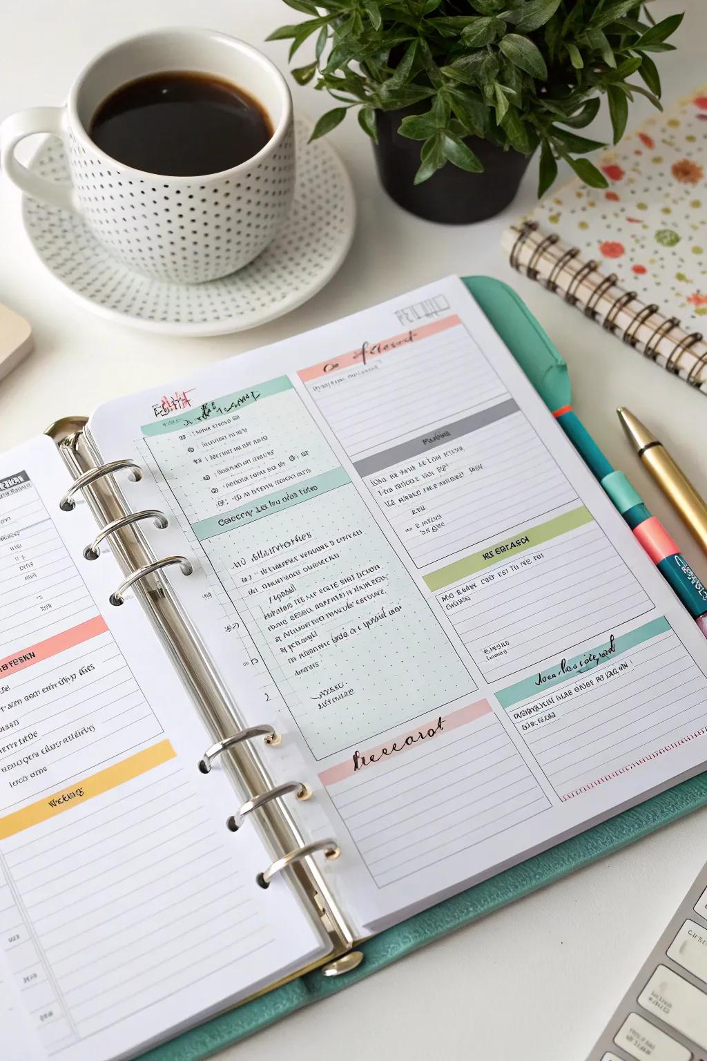 Goal setting pages help make your dreams tangible.