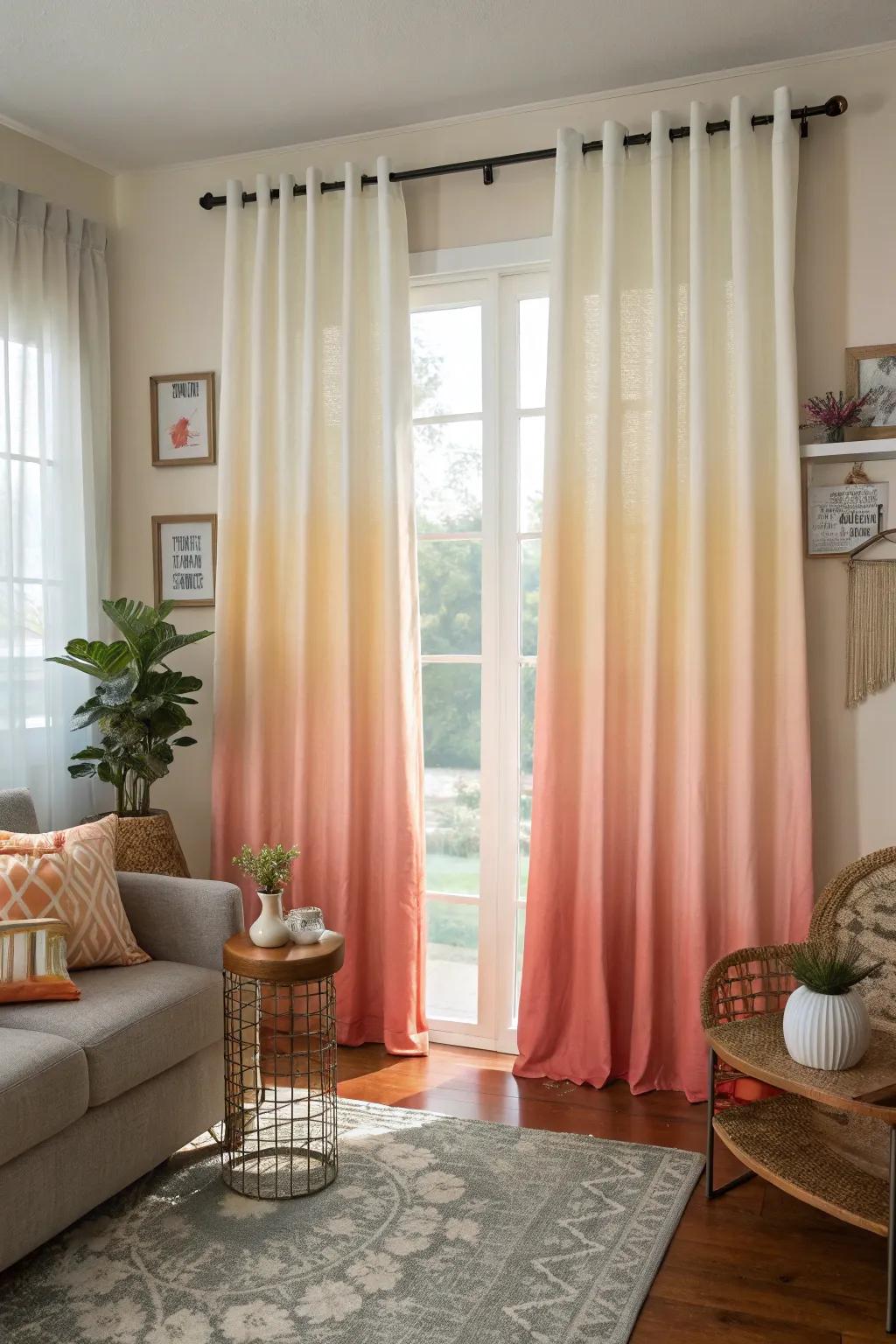 Two-tone curtains give any decor a sophisticated touch.