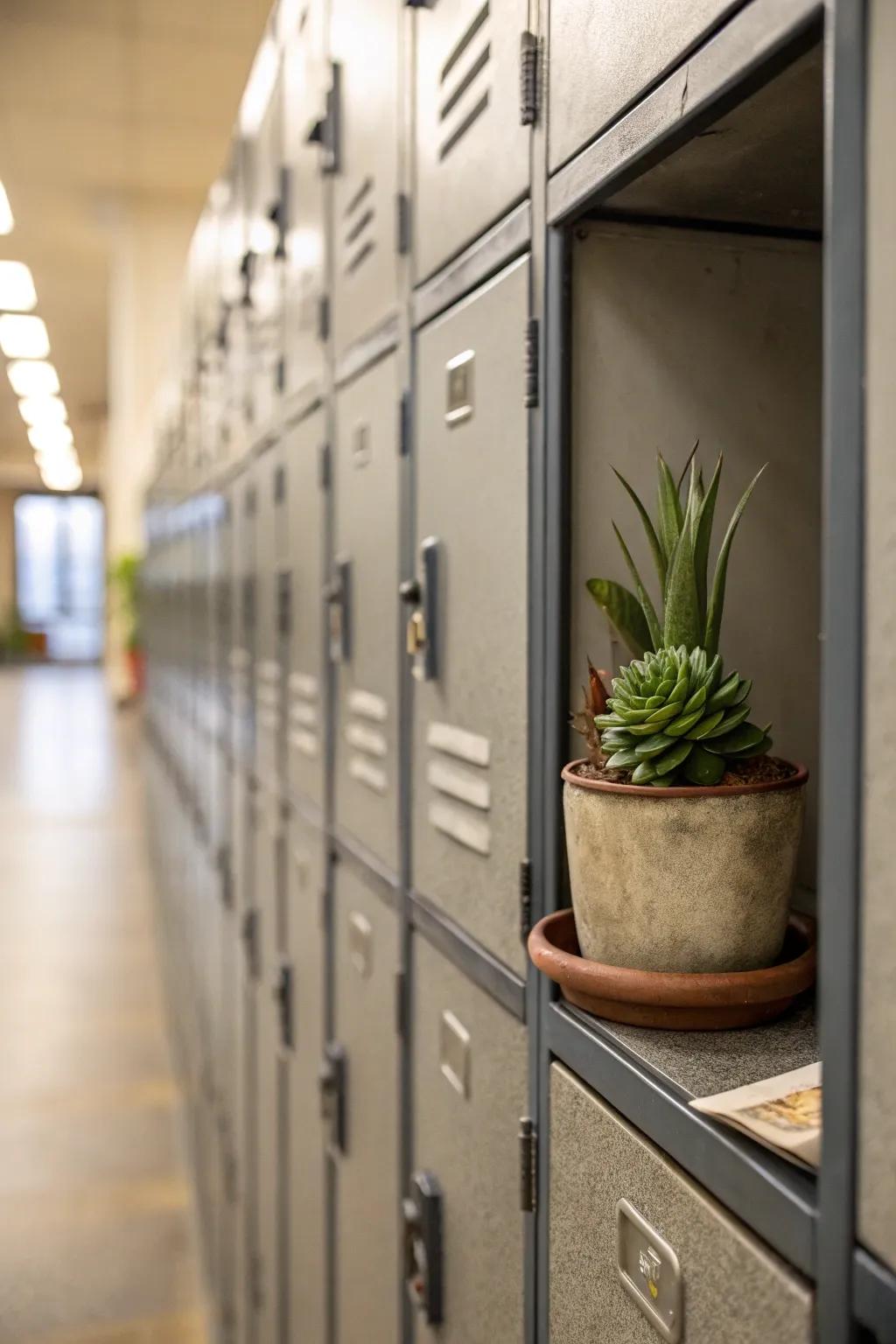 Enliven your unit with small plants or succulents.