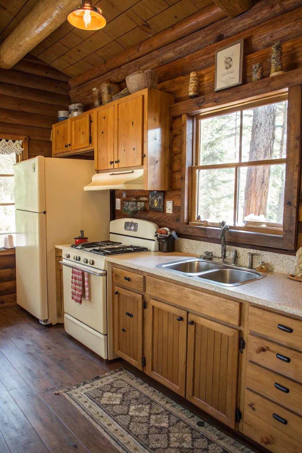Enchanting classic-inspired apparatuses situated in a countryside-themed cooking environment.