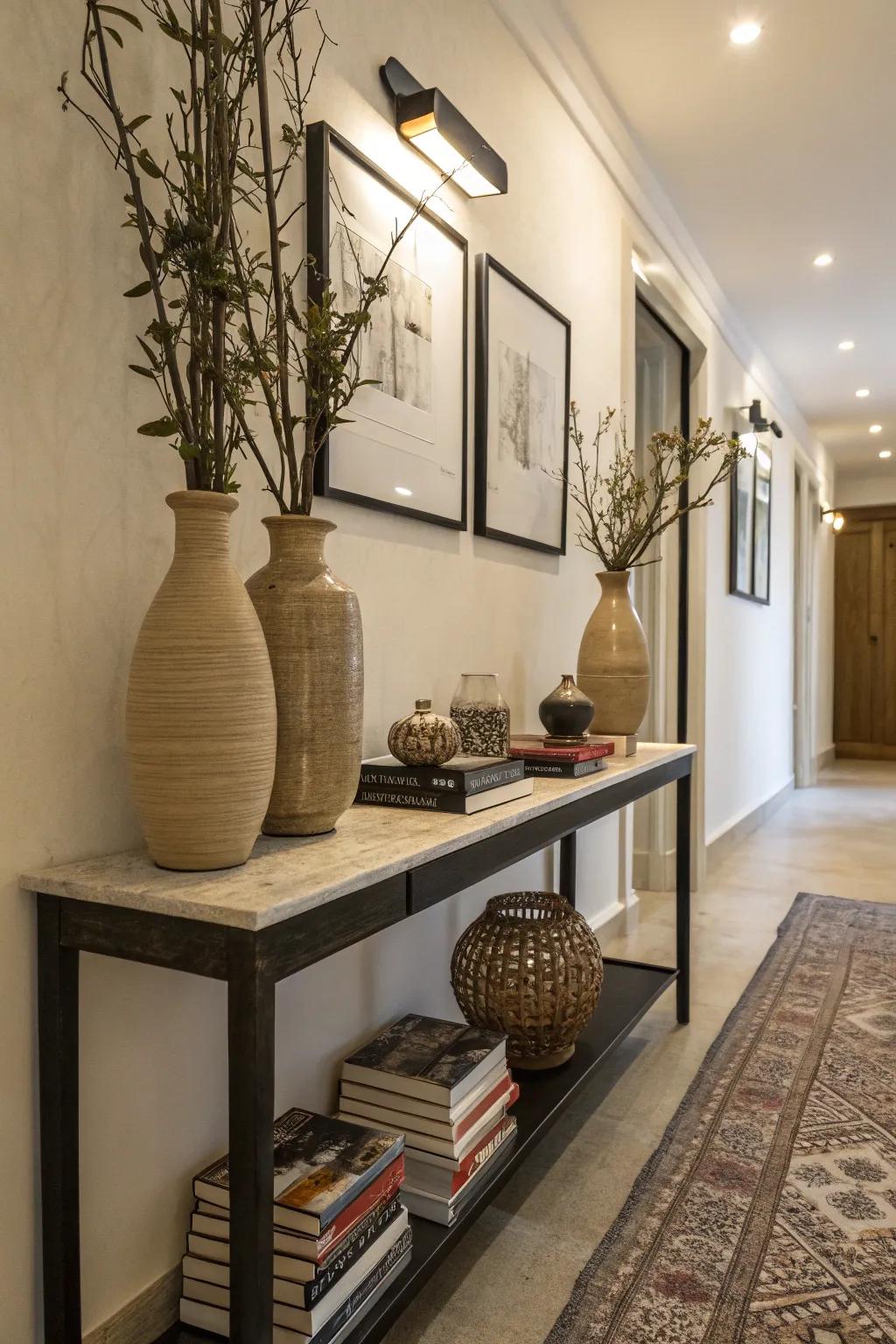 Console tables offer both practicality and chic design.