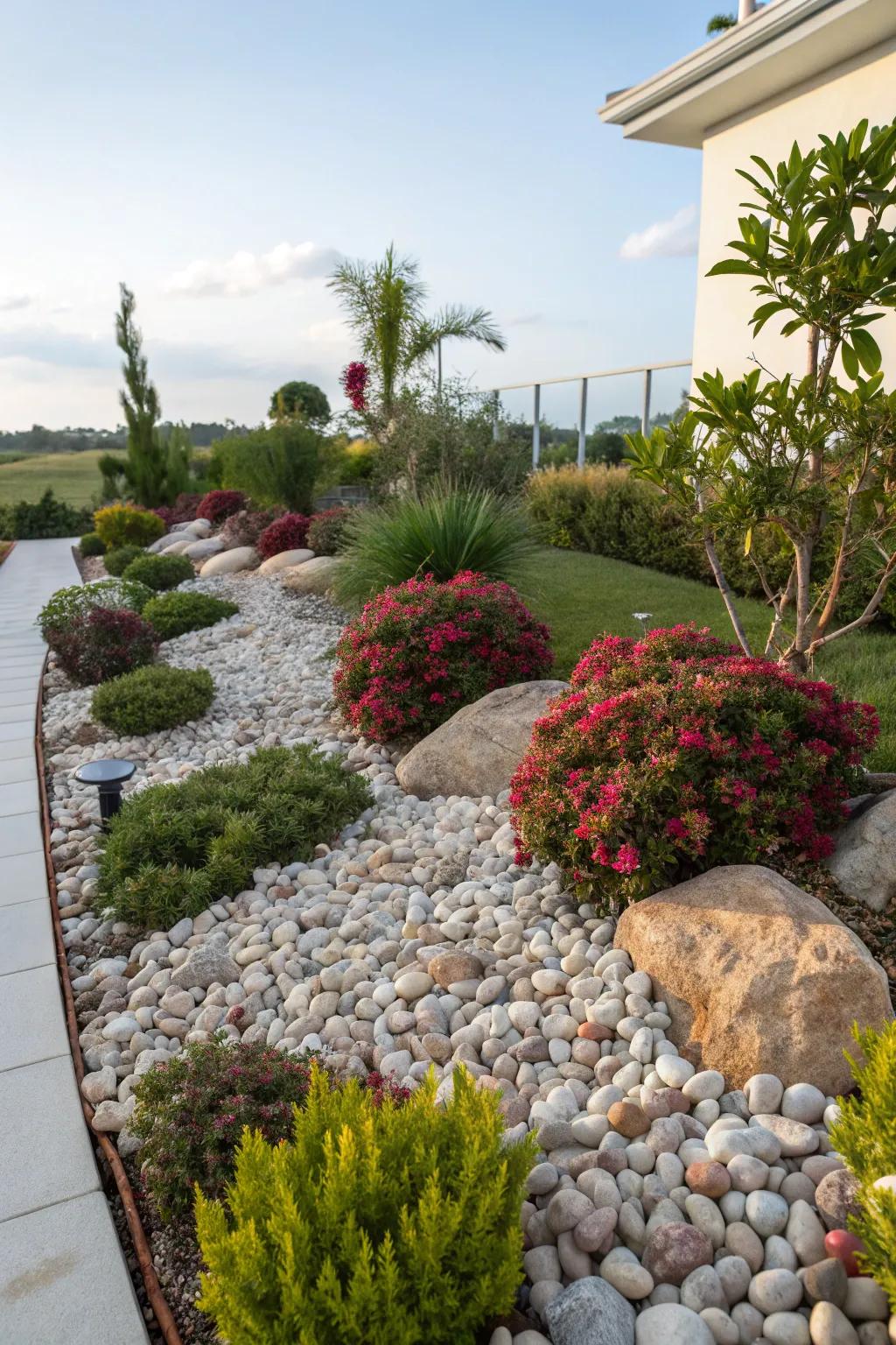 Ornamental stones introduce feel and appeal.