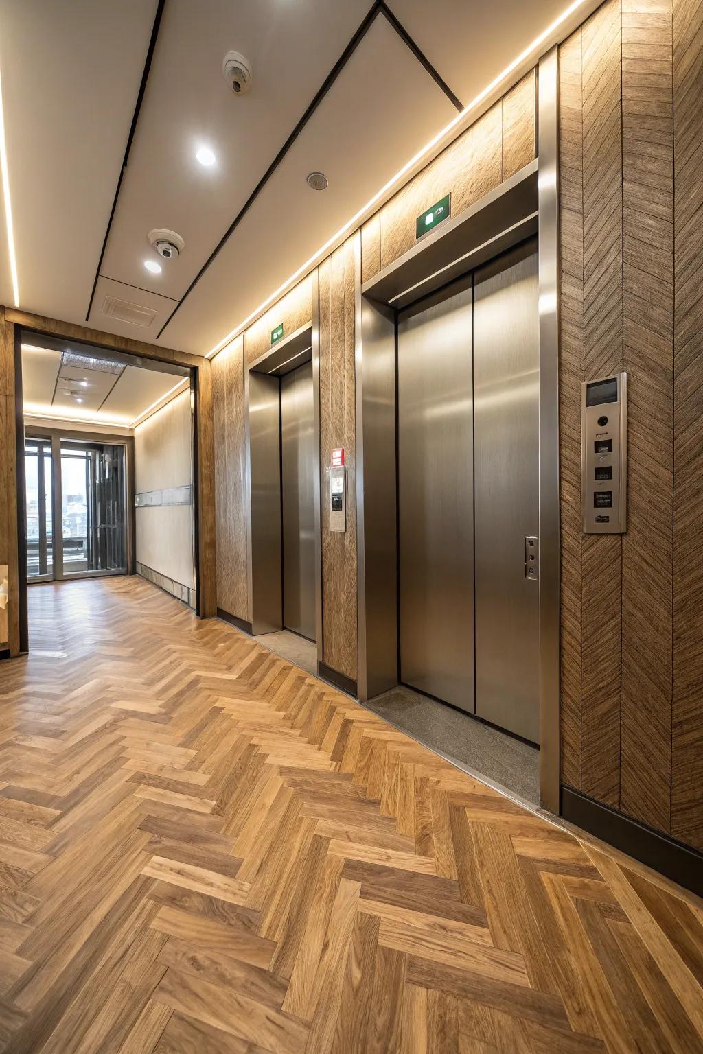 Detailed flooring introduces a hint of sophistication and craftsmanship.
