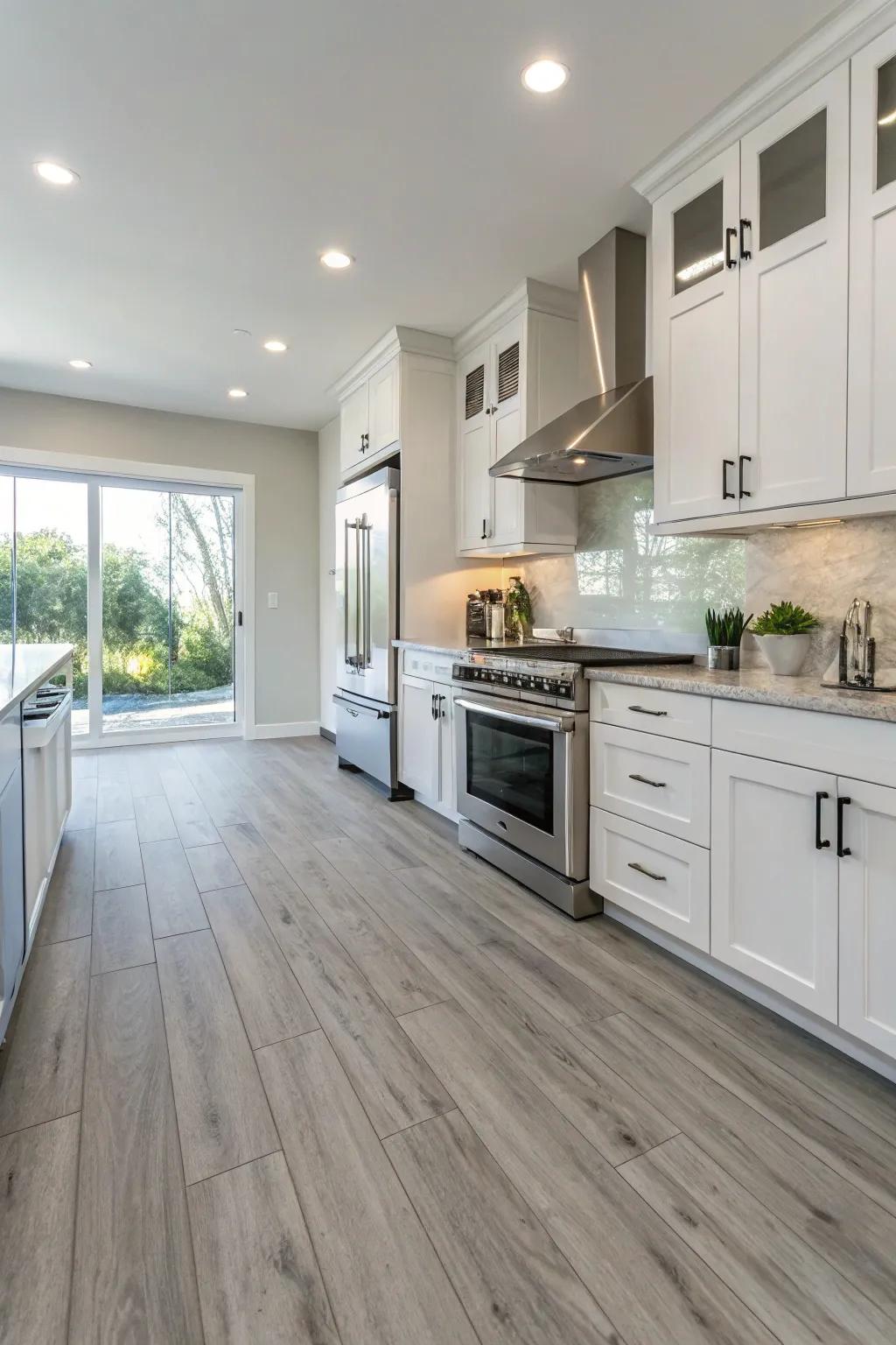 Premium vinyl planks deliver an upscale appearance with effortless maintenance.