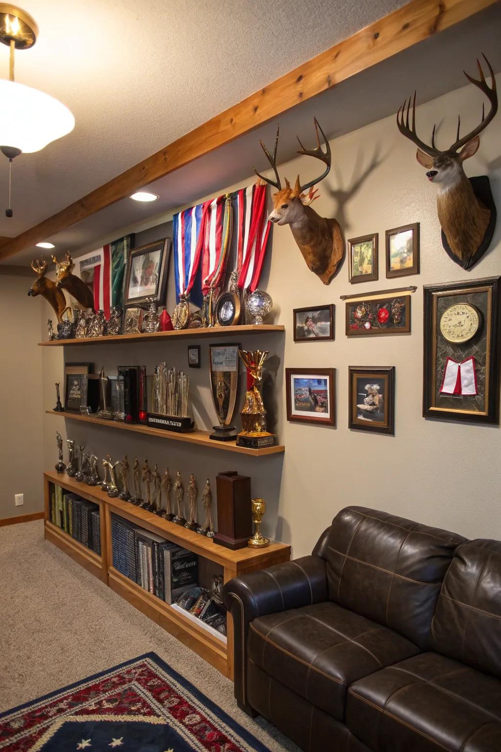 Showcase your trophies proudly with stylish shelving.