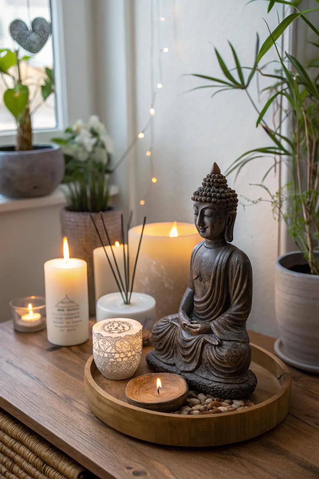 Ornamental embellishments can append a personalized element to your meditation space.