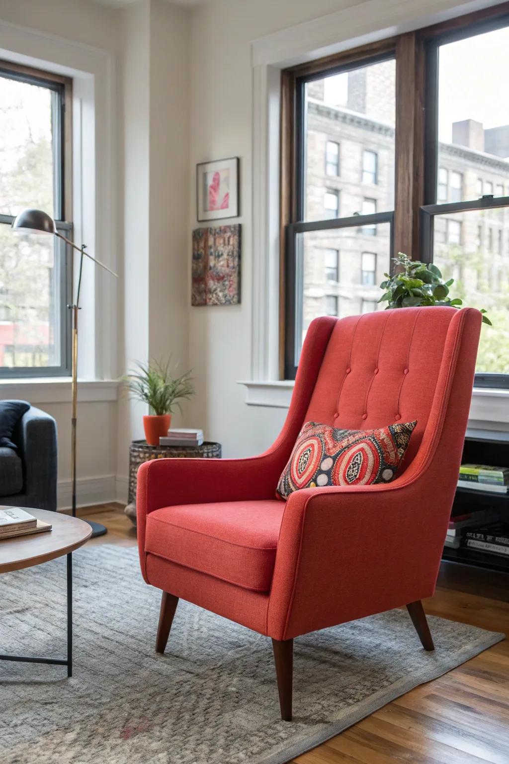 A striking statement chair that sticks out.