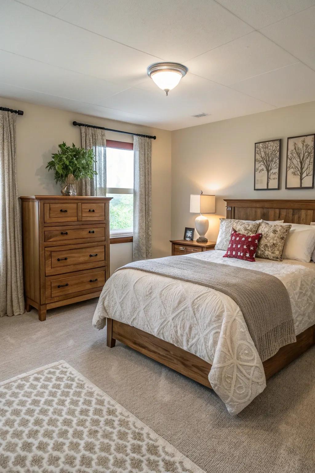 A balanced arrangement keeps your bedroom inviting and spacious.