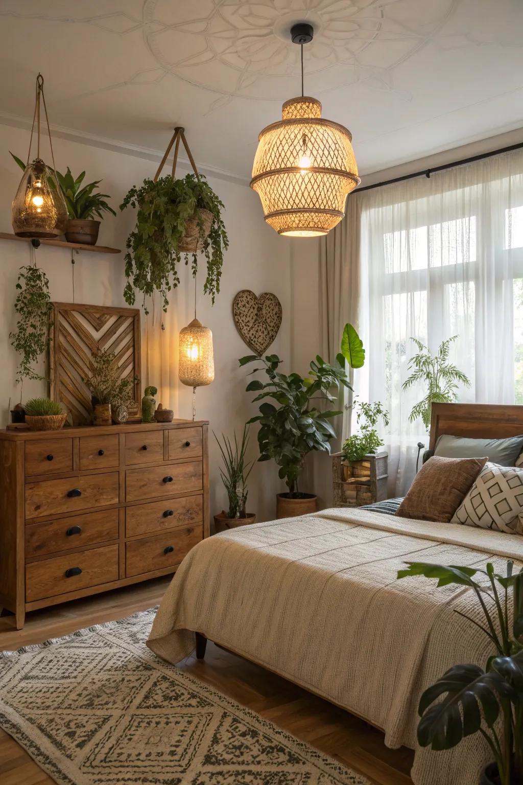 Decorative touches inject character into the space.