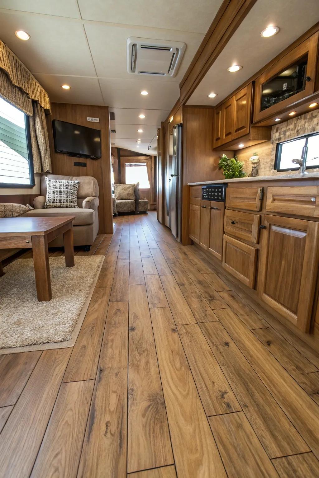 Designed wood flooring brings warmth and elegance to any space.