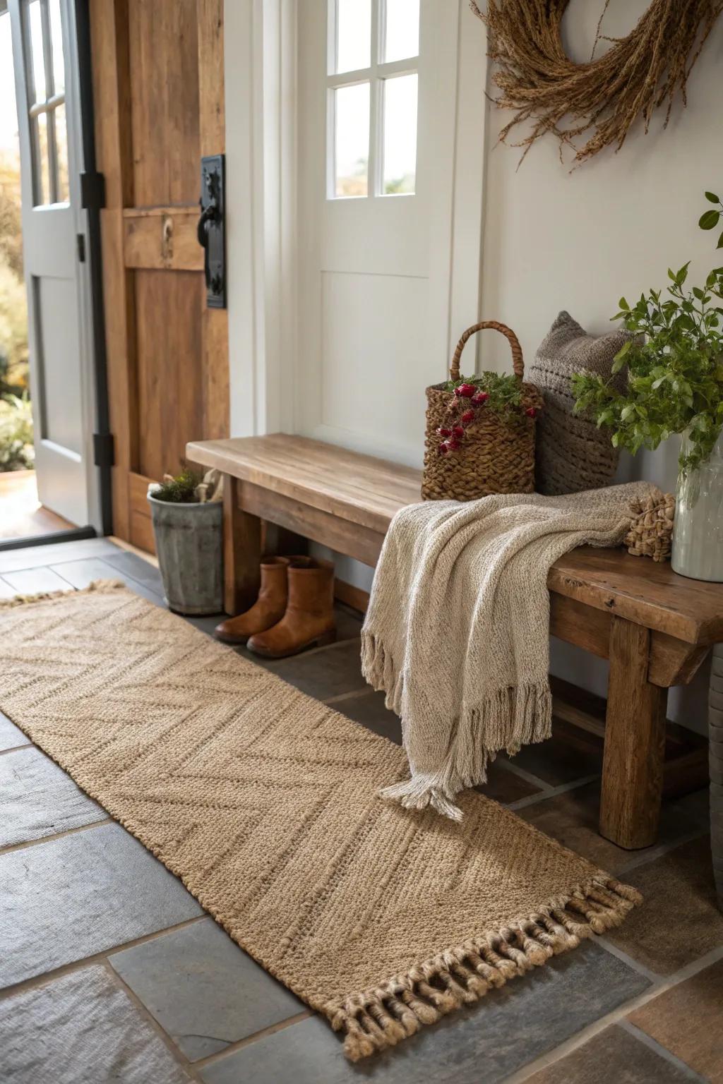 Structured fabrics cultivate an inviting ambiance.