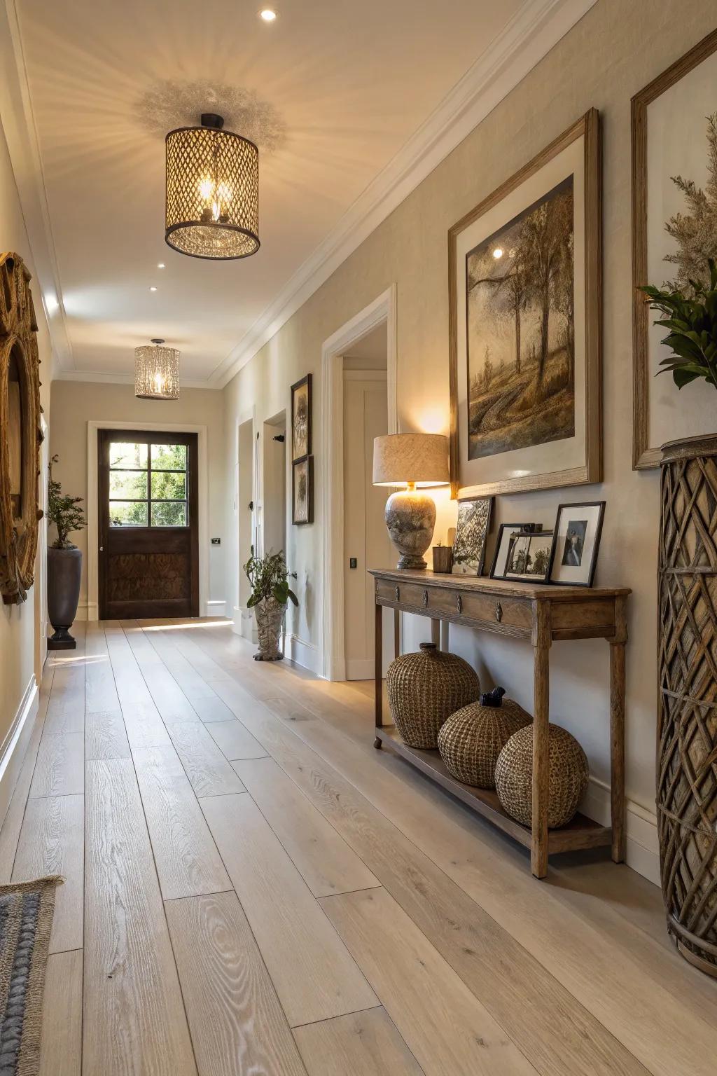 Ornamental features bring character to bright timber floors.
