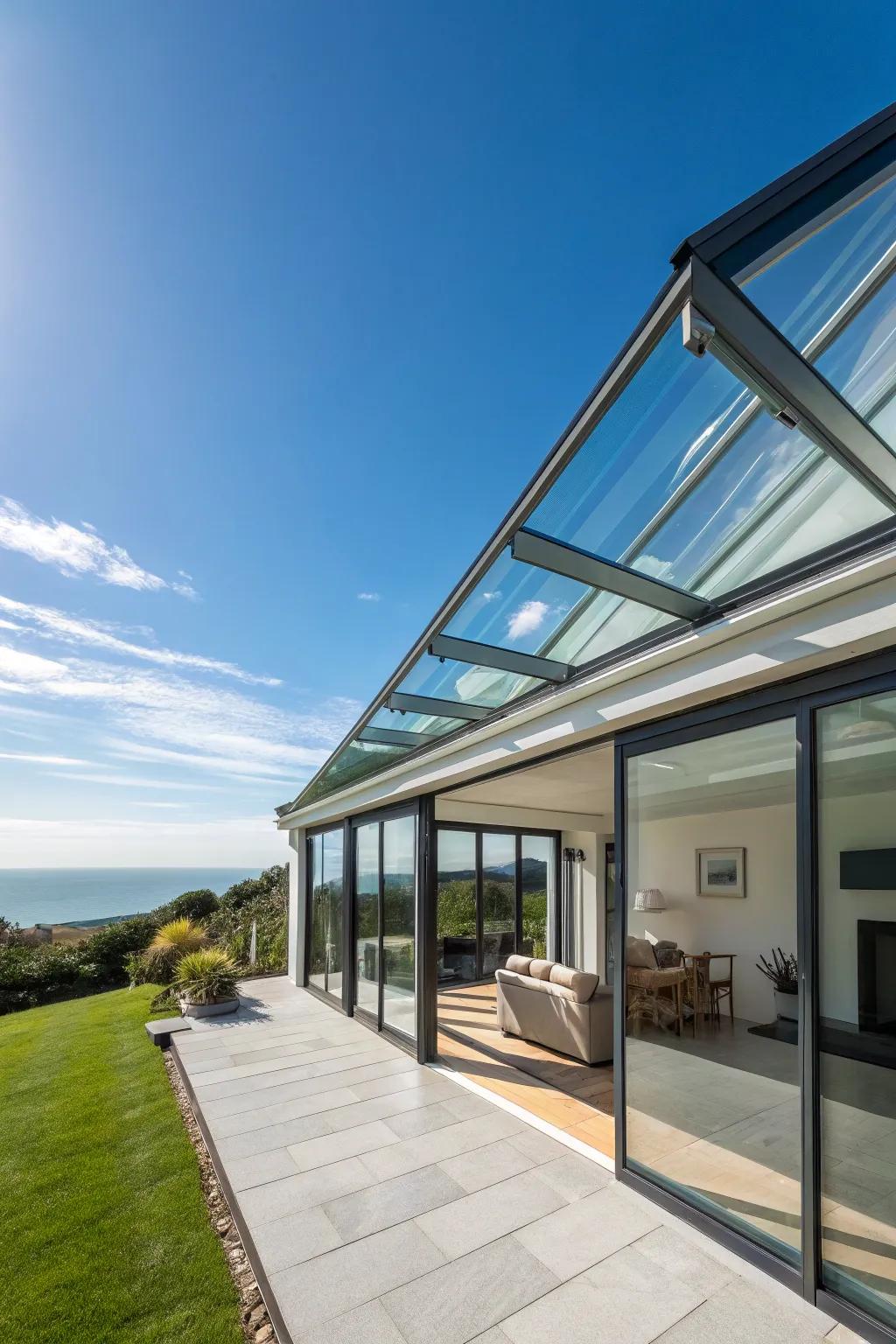 Glass roofs usher light and panoramic views into your home.