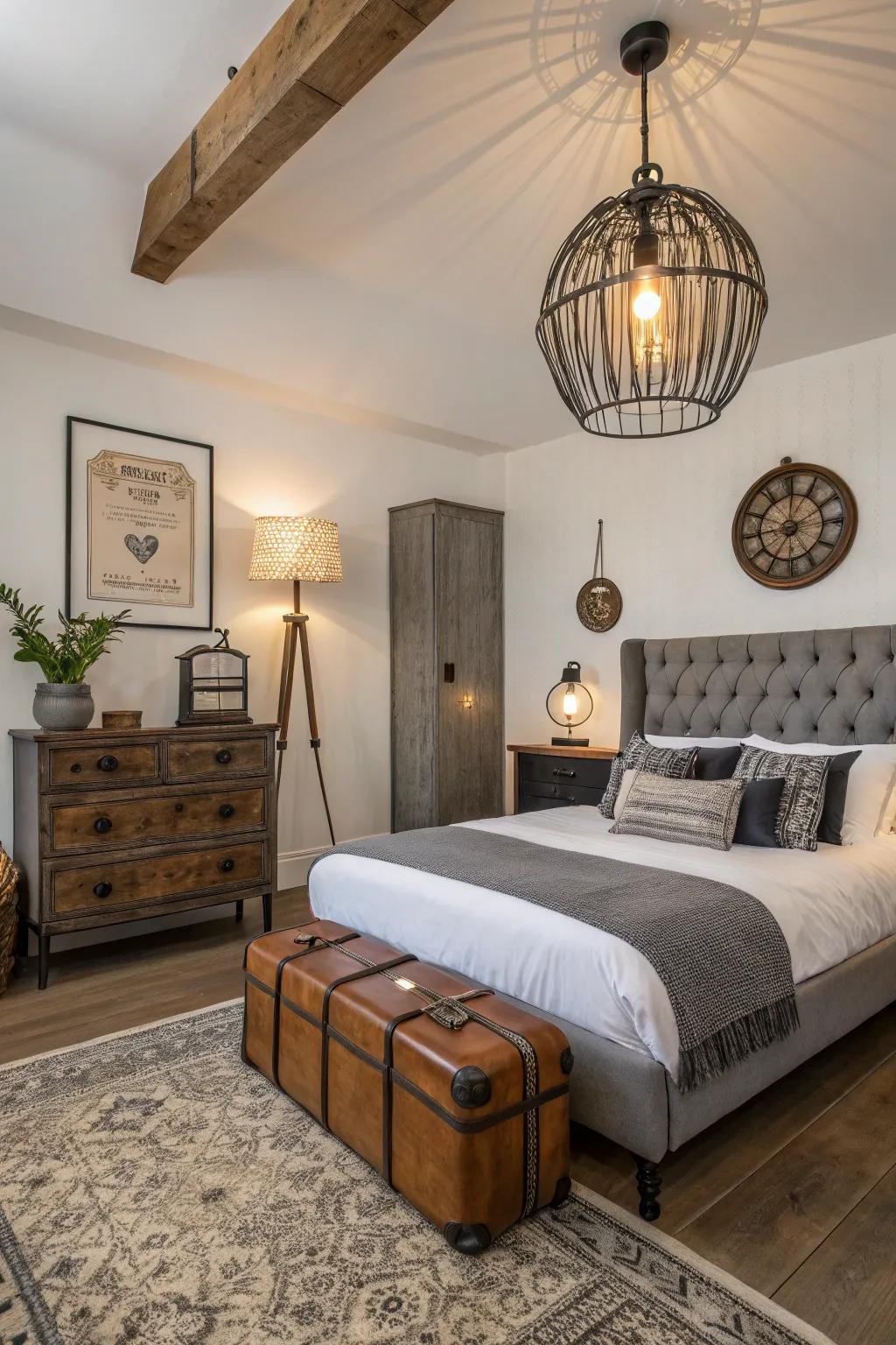 A contemporary and antique blend keeps the shabby chic style current and balanced.
