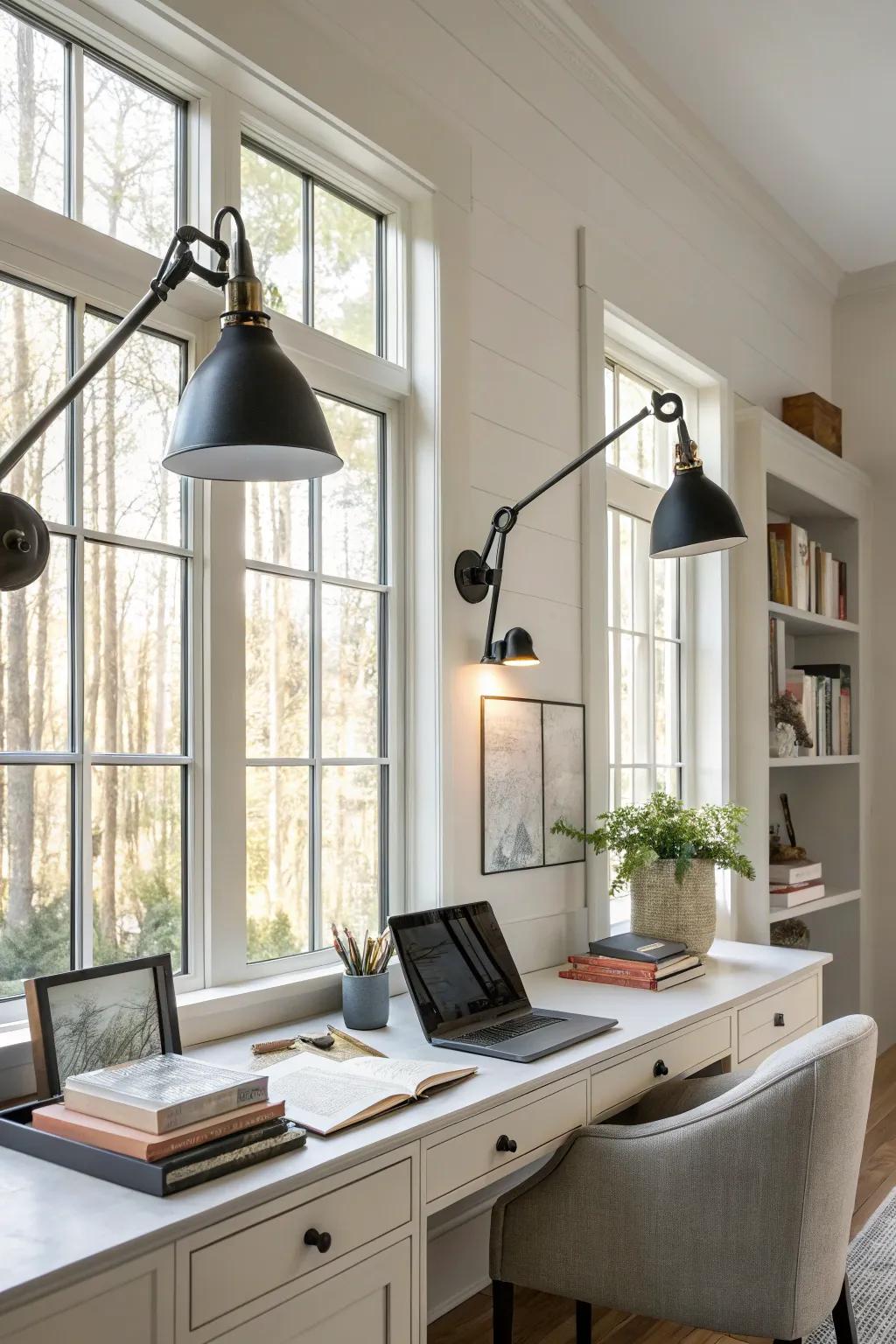 Movable sconces offer versatility and concentration in your lighting.
