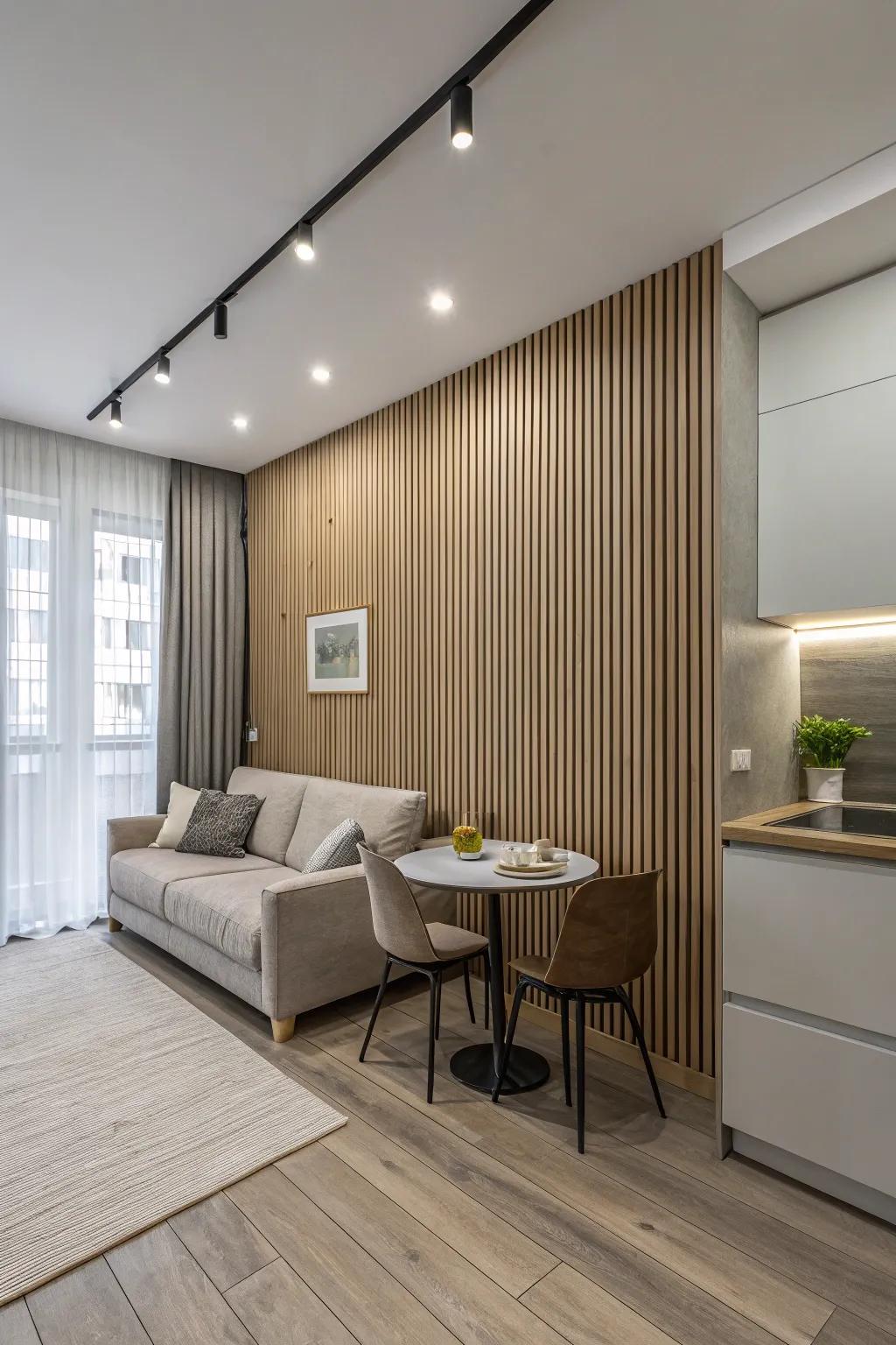 Upright boarding enables spaces to appear more elongated and spacious.