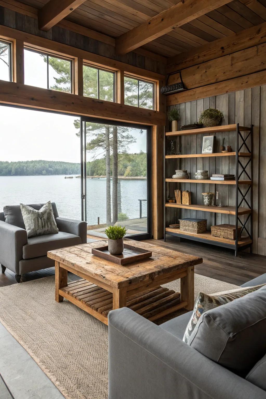 A smooth blend of rustic and modern aesthetics.