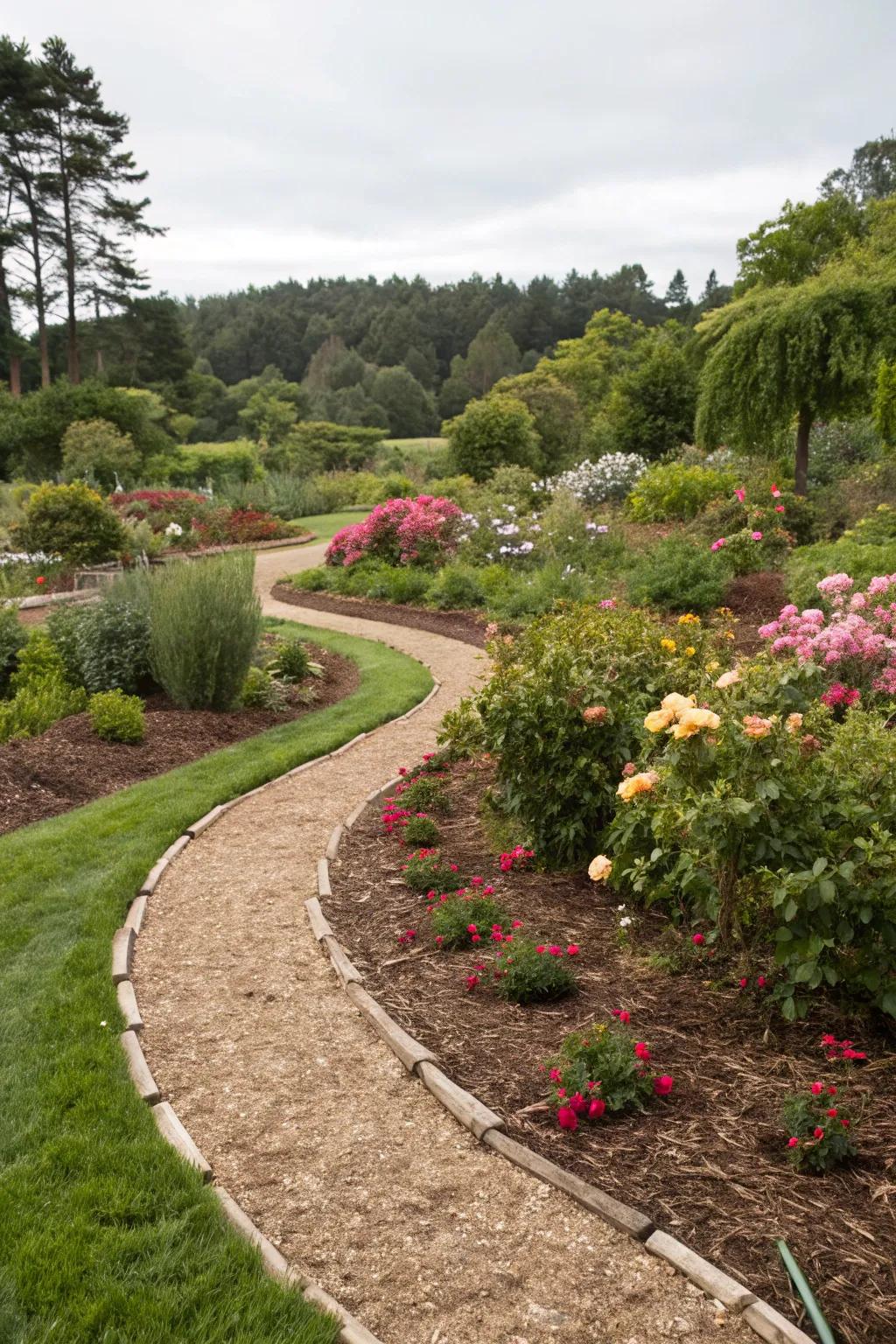 Mulch pathways navigate you through the garden.