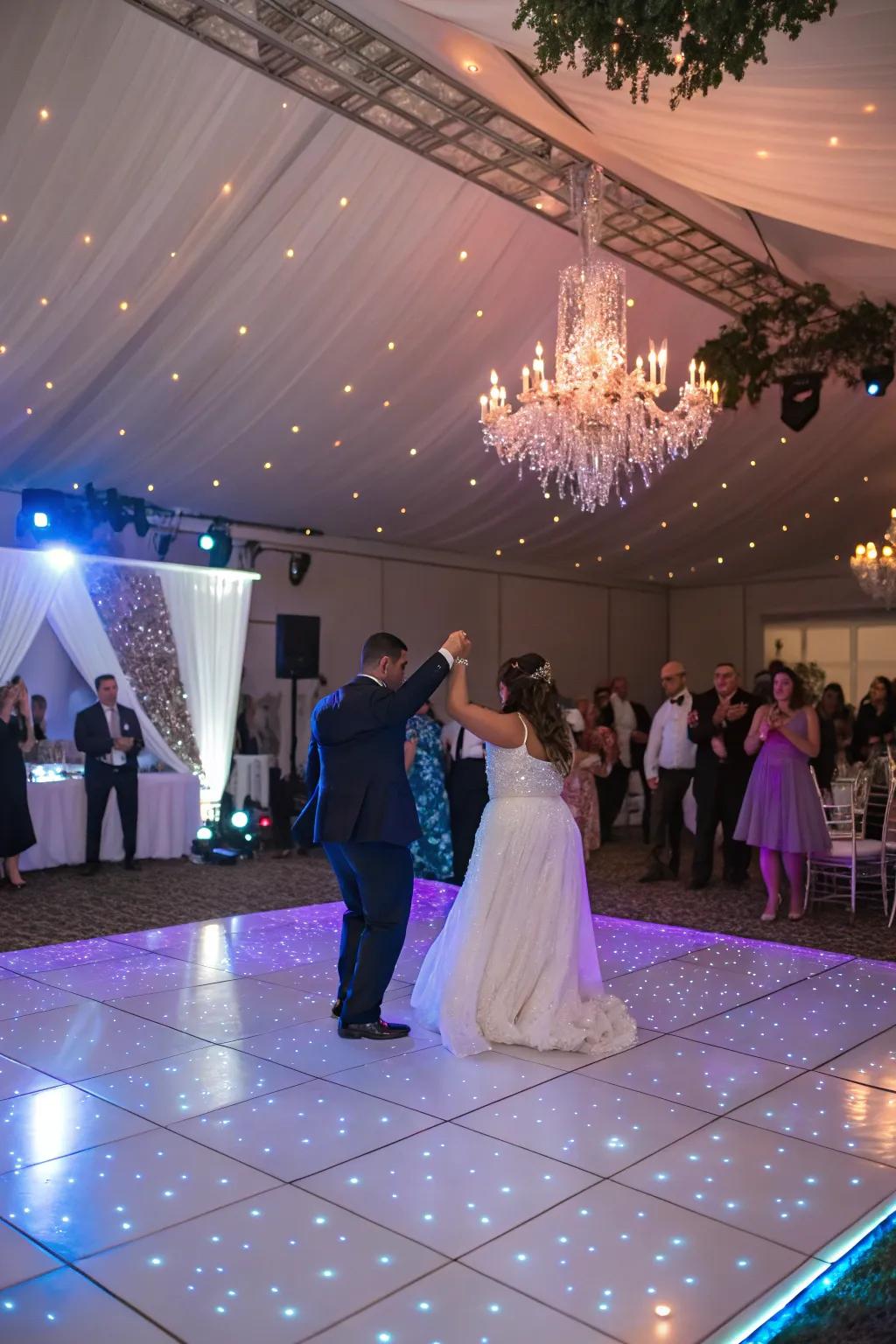 A customized movement space with unique lighting effects.