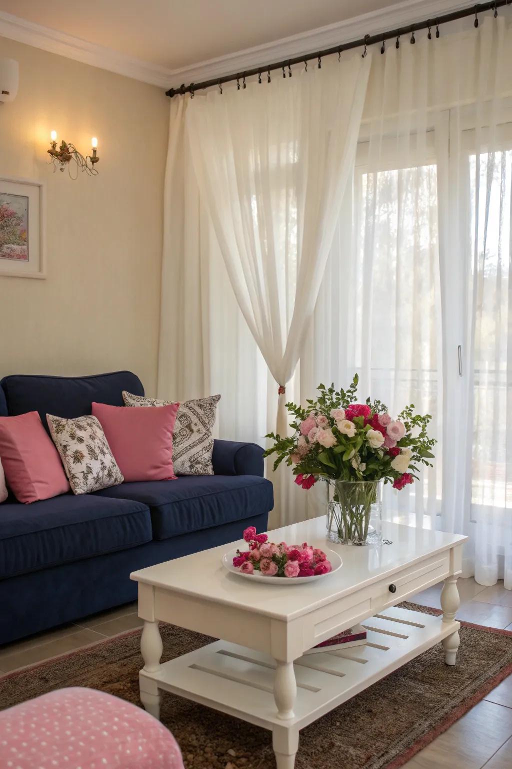 Ivory components brighten the room and balance the darker hues.
