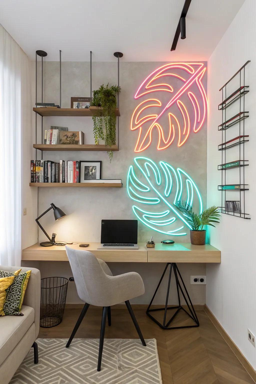 Abstract artwork in vibrant neon.