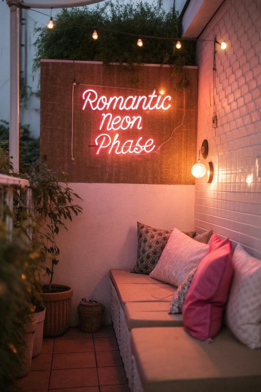 Convey affection with a neon phrase display.