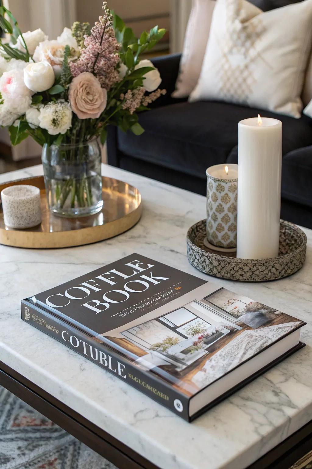 Add style and intrigue with an elegant central table publication.